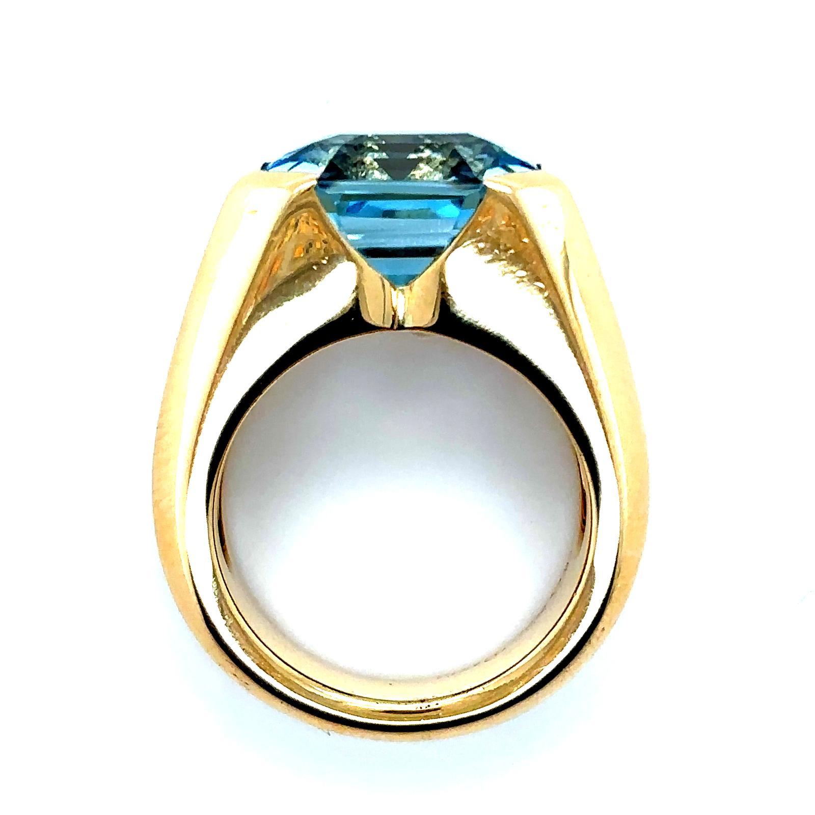 Vintage Aquamarine Single Stone Ring in Gold