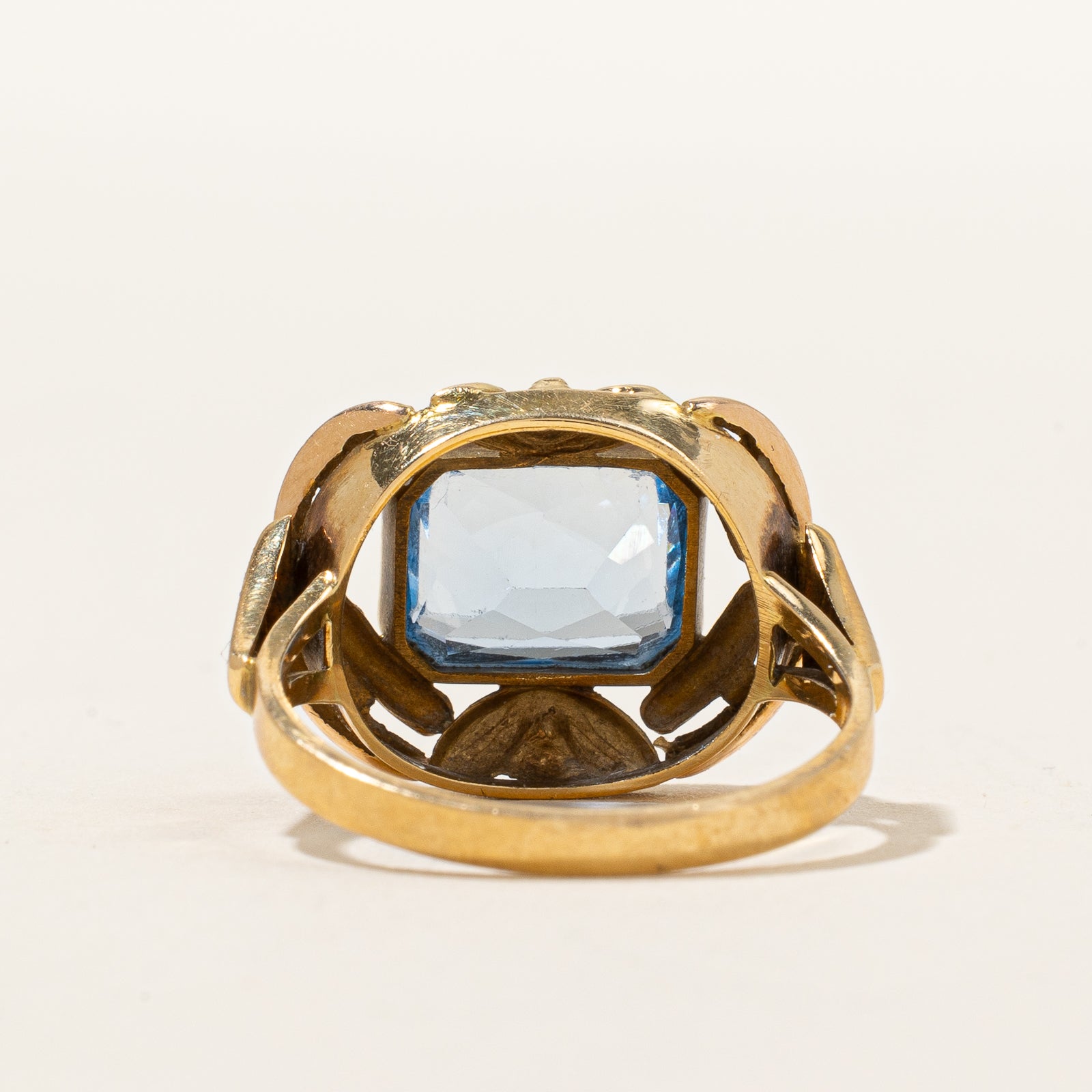 3.5ct Radiant Cut Aquamarine Dome Cocktail Ring