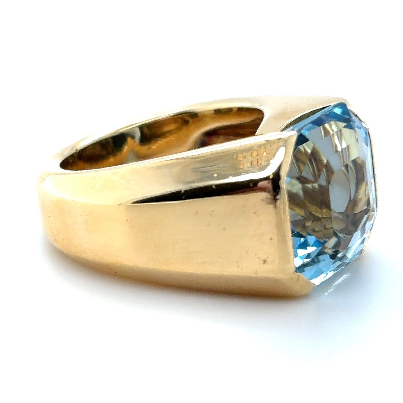 Vintage Aquamarine Single Stone Ring in Gold