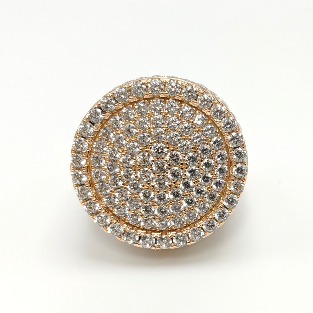 Round Cut Pave Set Rose Gold Handmade Men's Moissanite Ring