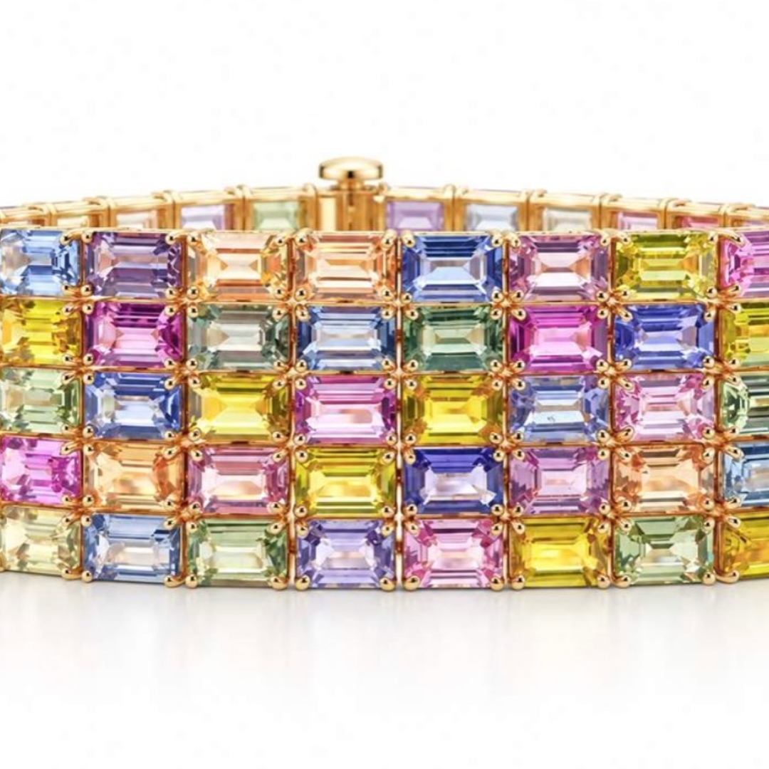 Five-row Multi-color Stone Bracelet for Women