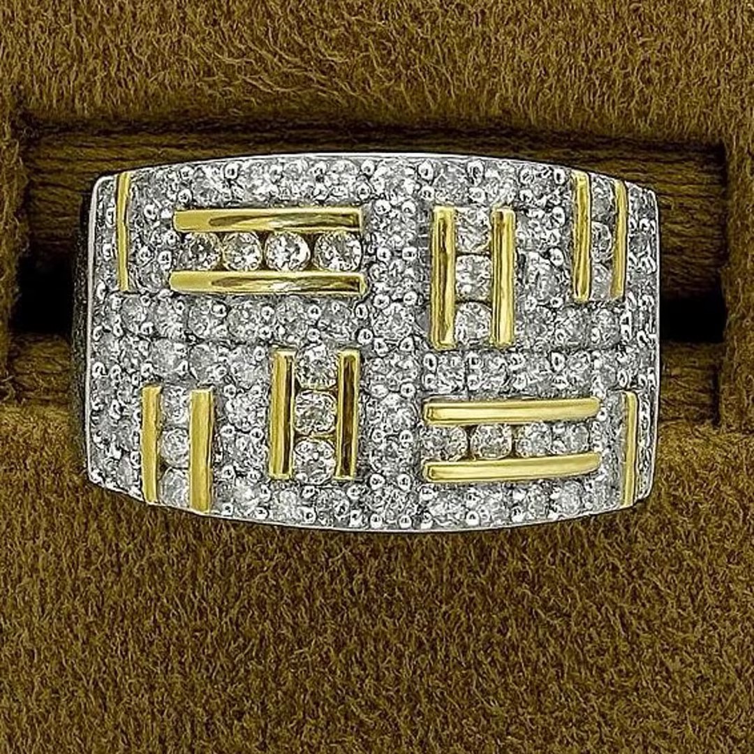 7.95ctw Round Cut Wide Band Sterling Silver Ring