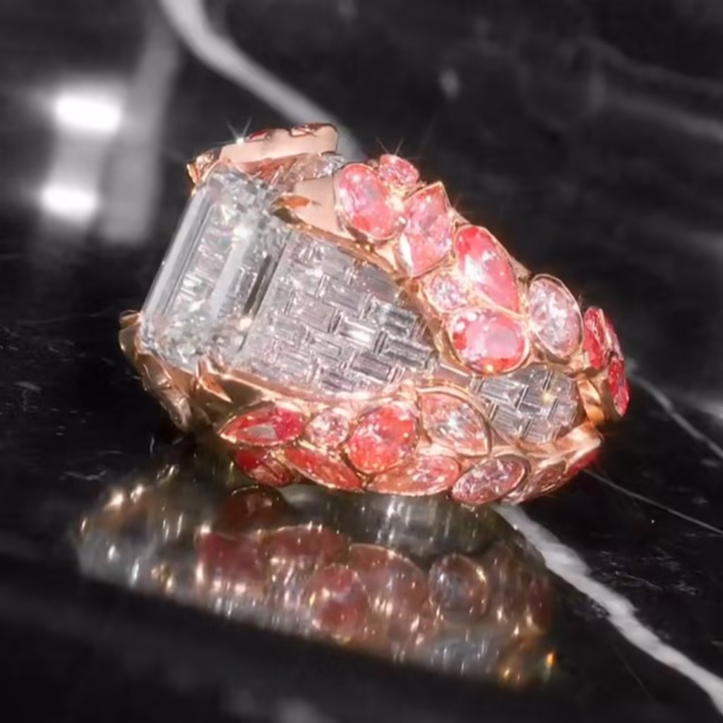 Hip Hop 15.75ctw Multi-cut Double-tone Ring for Men