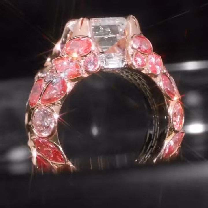 Hip Hop 15.75ctw Multi-cut Double-tone Ring for Men