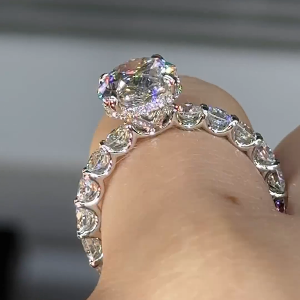 3.0ct White Oval Cut Engagement Wedding Ring