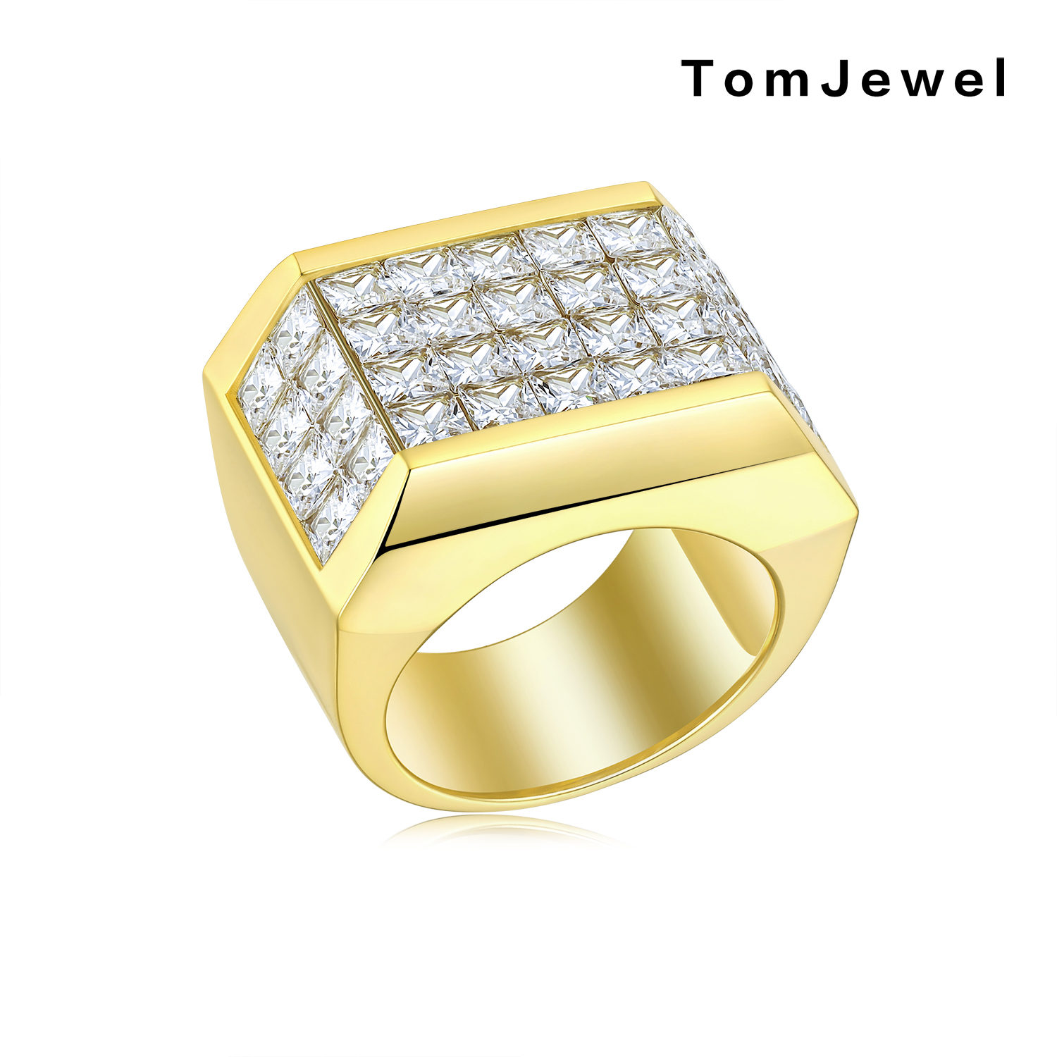 Princess Cut Men's Moissanite Ring in Silver