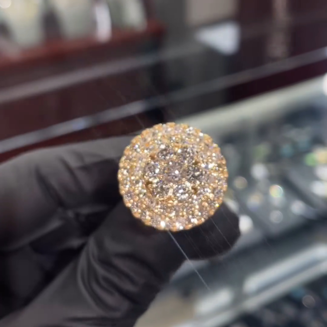 7ct Gemstone With Fully Surrounded Gemstone Inlaid Luxury Handmade Plated Gold Sterling Silver Men's Ring TRV043