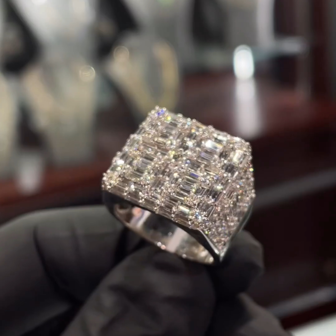 Fully Enclosed Gemstone Set Luxury Handmade Sterling Silver Men's Ring TRV044