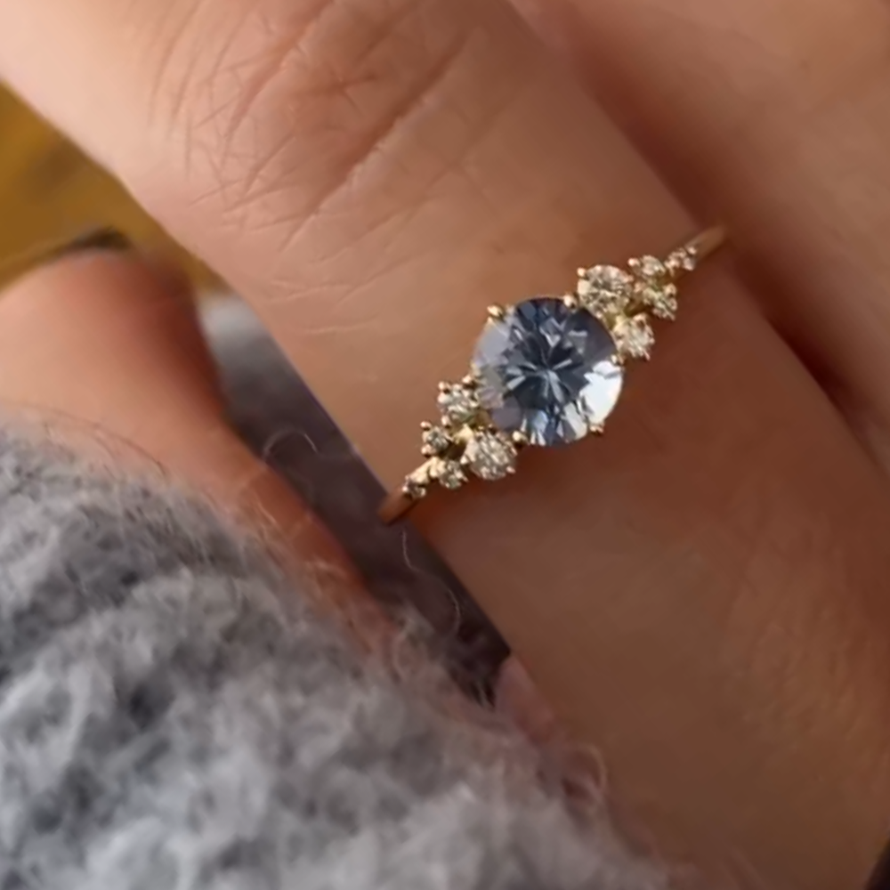 1.5 CT Fantasy White Round Cut Gemstone Sterling Silver Plated Gold Ring