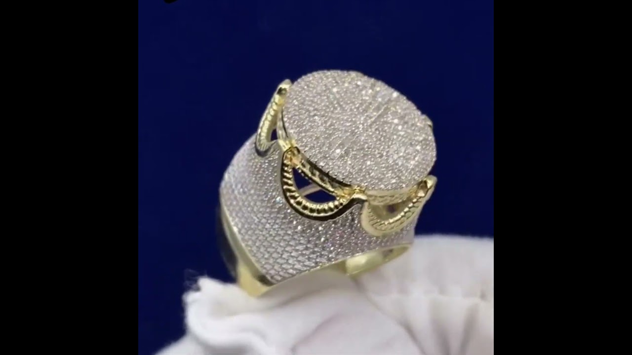 26ctw Round Cut Diamond Luxury Sterling Silver Plated Yellow Gold Handmade Ring