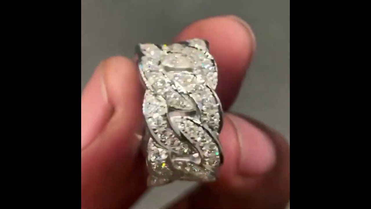 18ct Cushion Cut Diamond Sterling Silver Handmade Ring