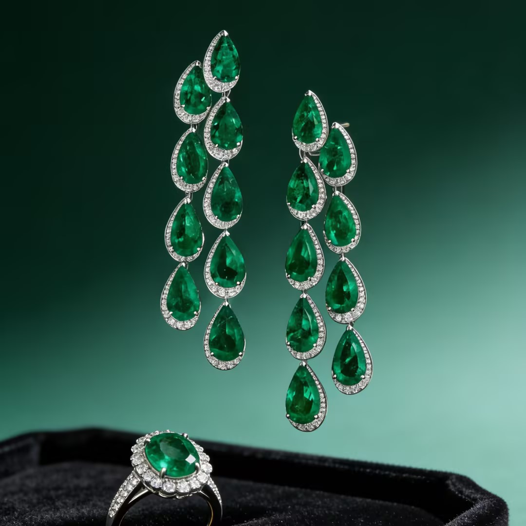 Fashion Emerald Dangle Earrings