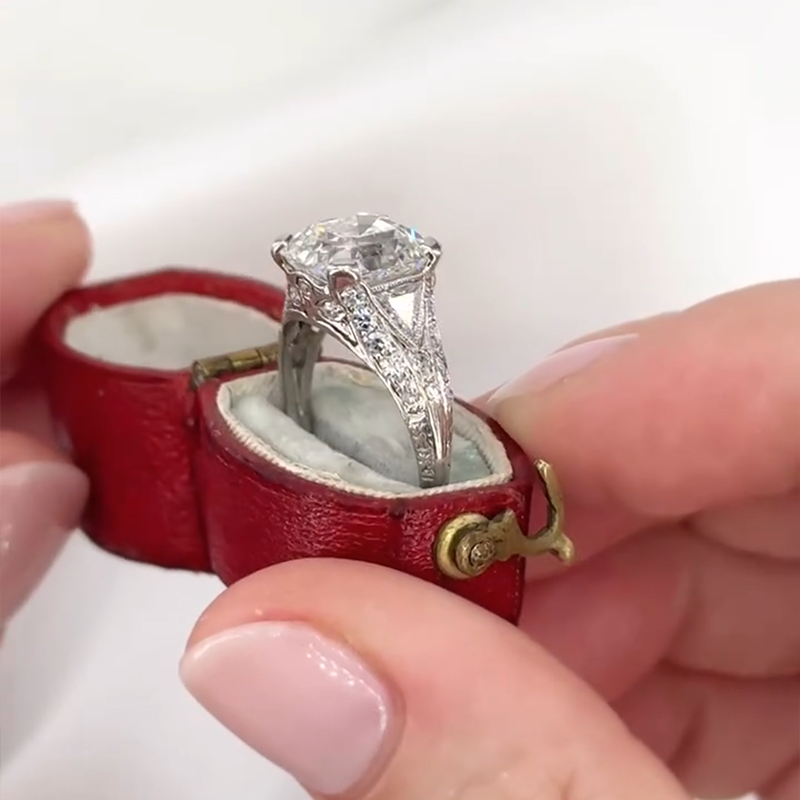 3.0ct Emerald Cut White With Triangle Side Stone Sterling Silver Wedding Ring