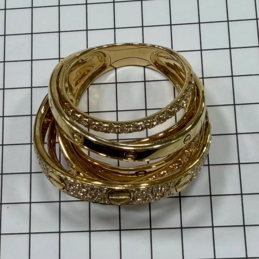 4.75ctw Bypass Design Ring in Gold Palting