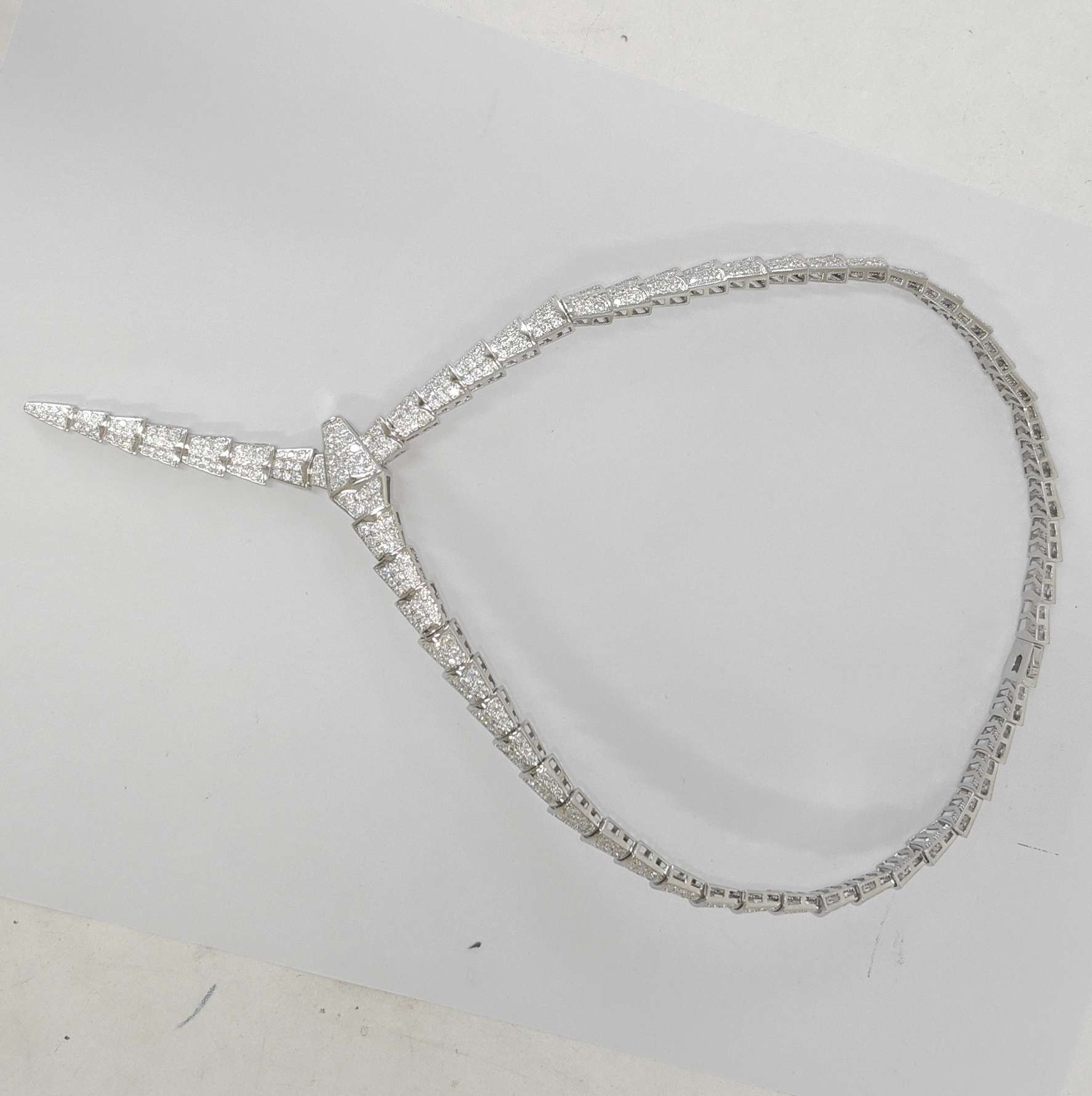 Handmade Summer Snake White Stone Fine Necklace