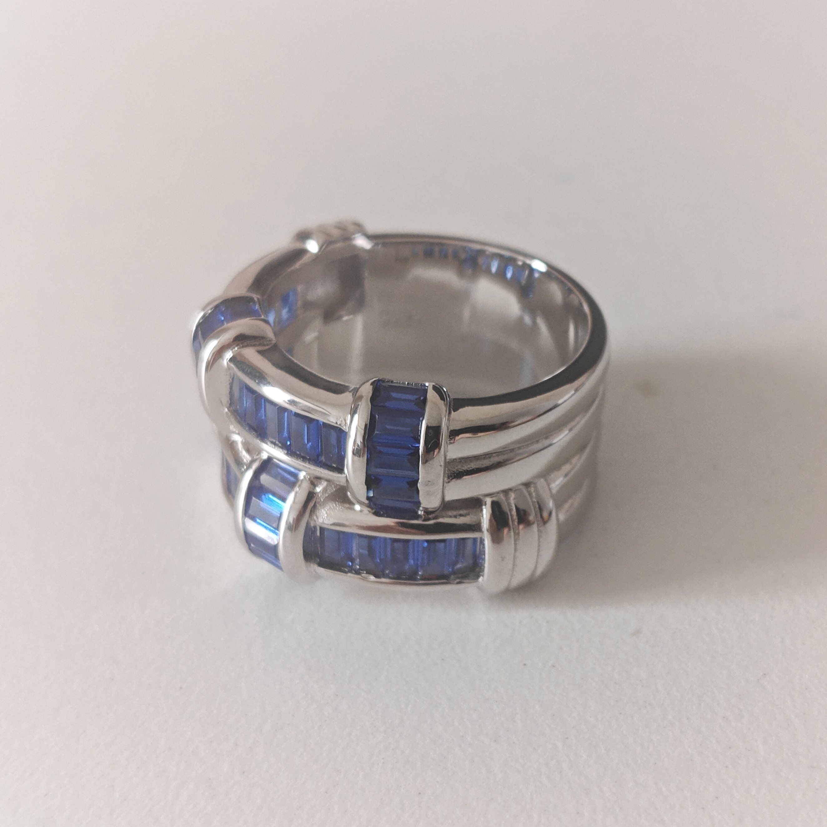 2ct Emerald Cut Sterling Silver Handmade Ring