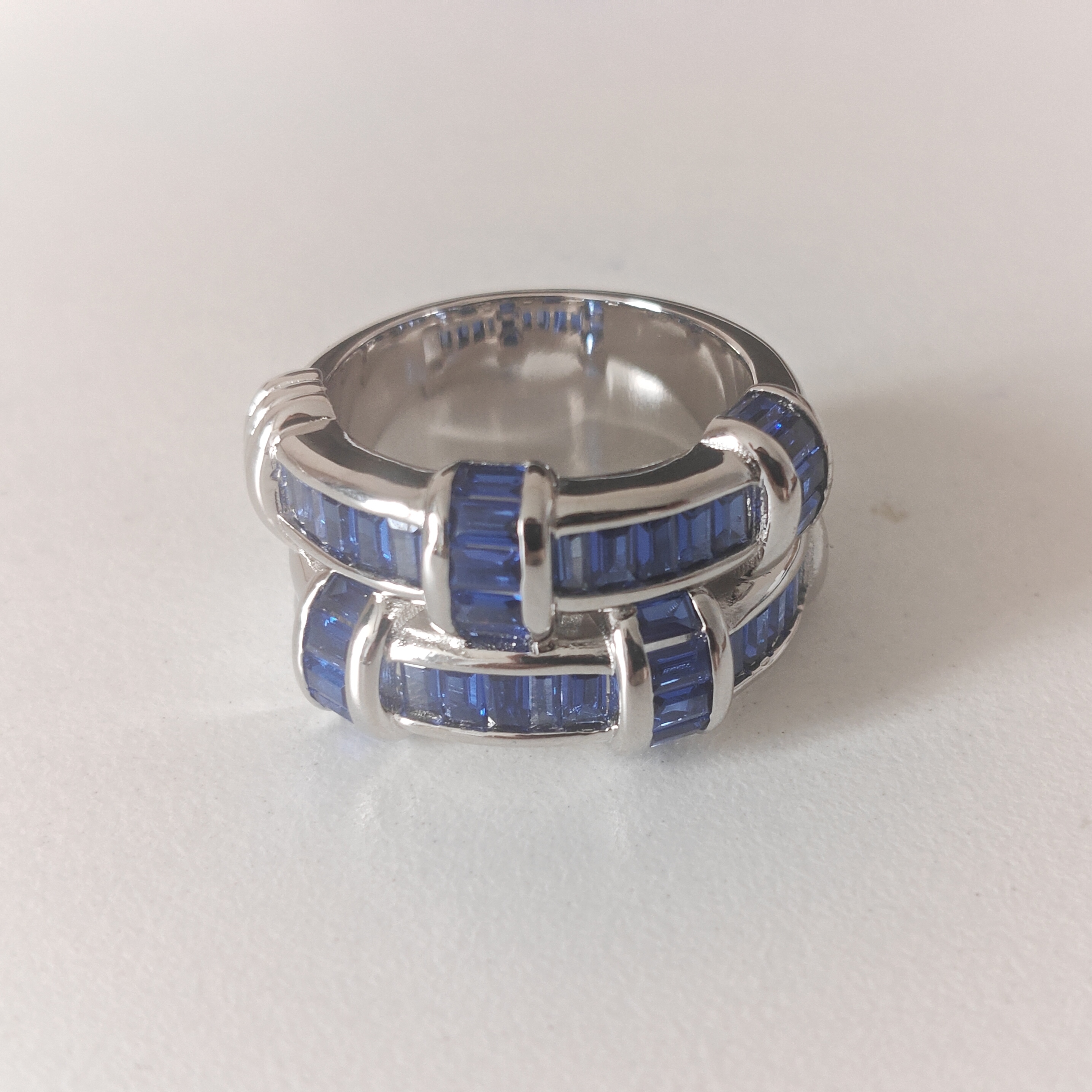 2ct Emerald Cut Sterling Silver Handmade Ring