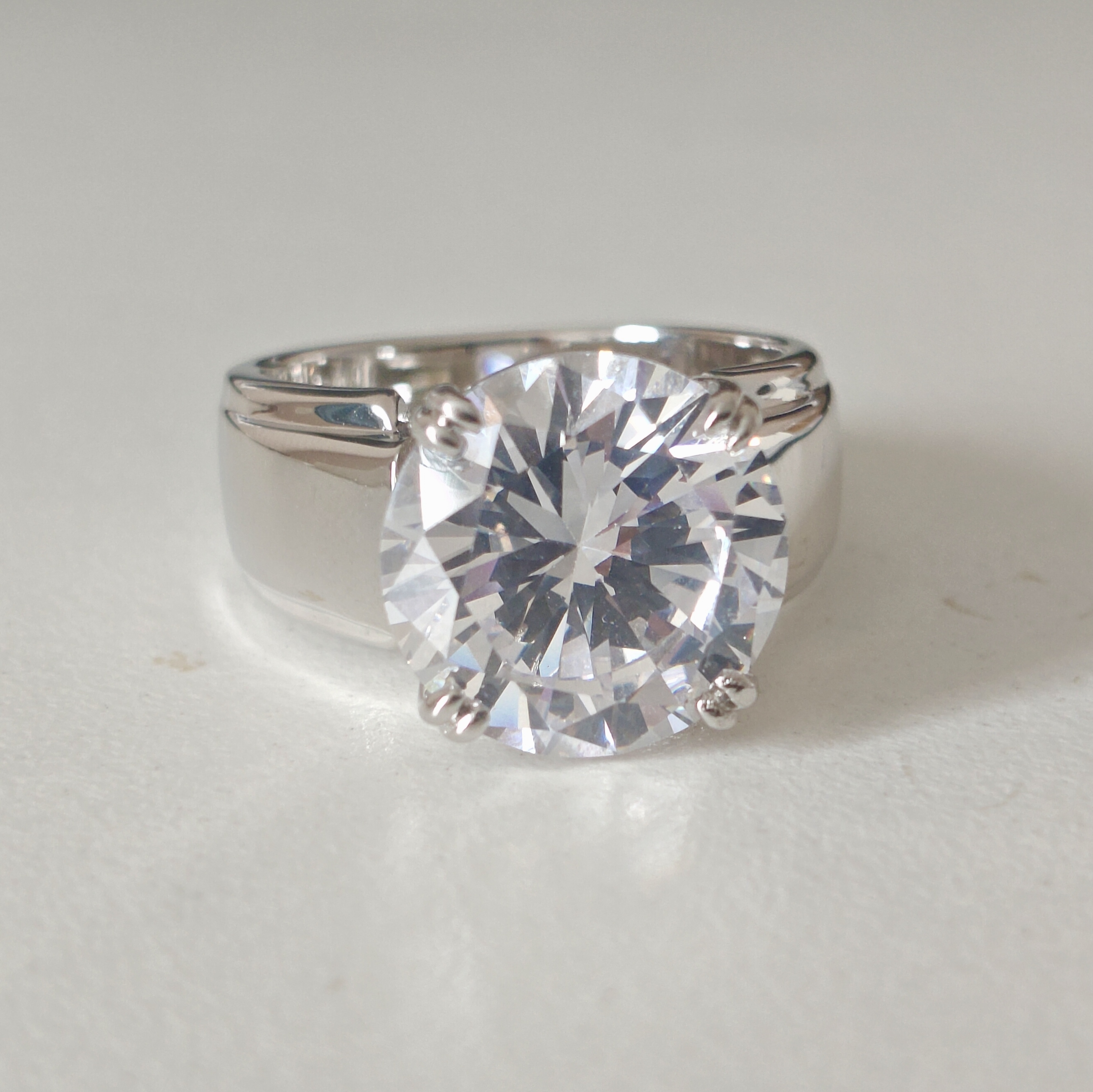 10ct Round Cut Diamond Sterling Silver Handmade Men's Ring