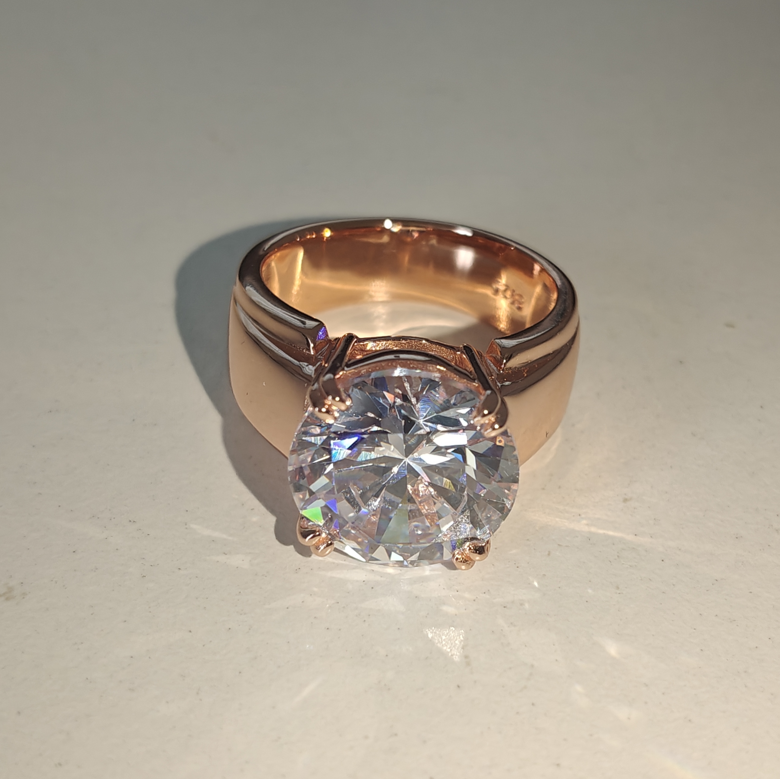 10ct Round Cut Diamond Sterling Silver Handmade Men's Ring