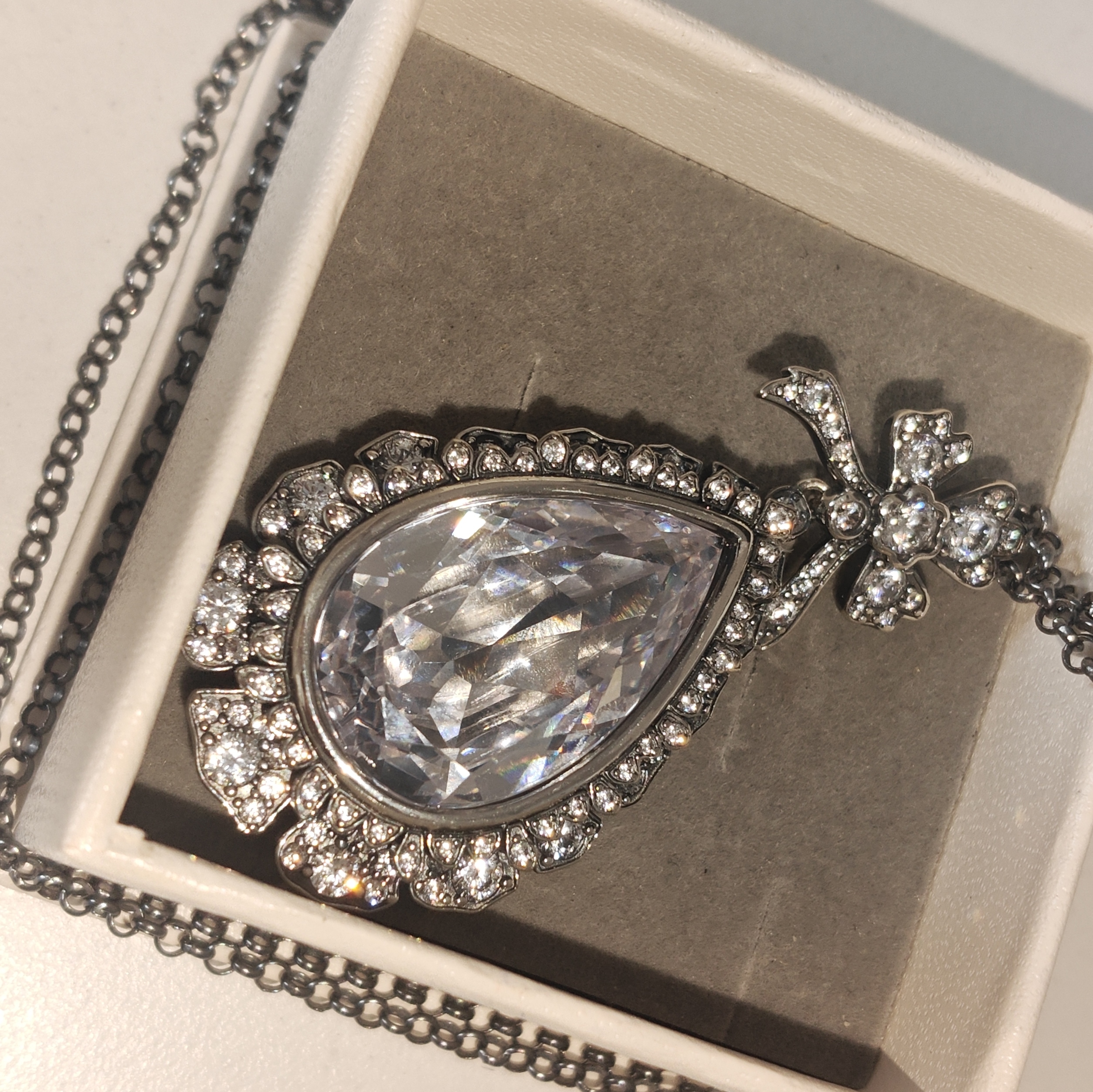 22.99 Carat Pear-shaped Rose-cut Diamond Pendant