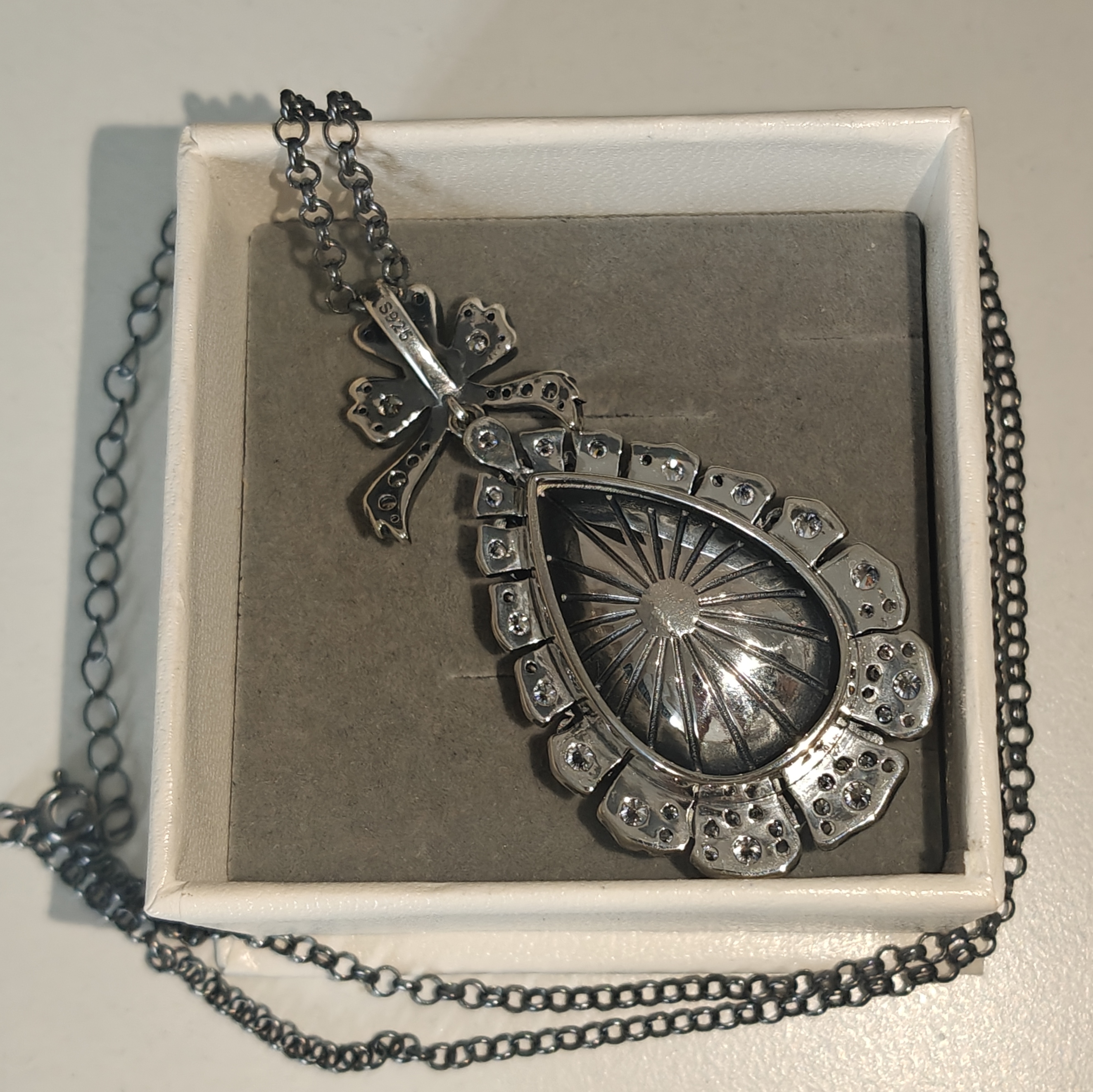 22.99 Carat Pear-shaped Rose-cut Diamond Pendant