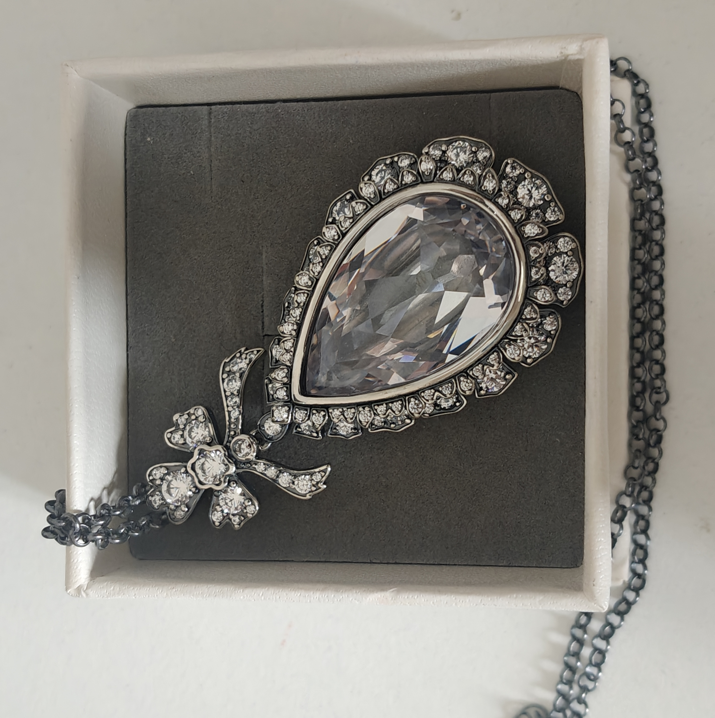22.99 Carat Pear-shaped Rose-cut Diamond Pendant