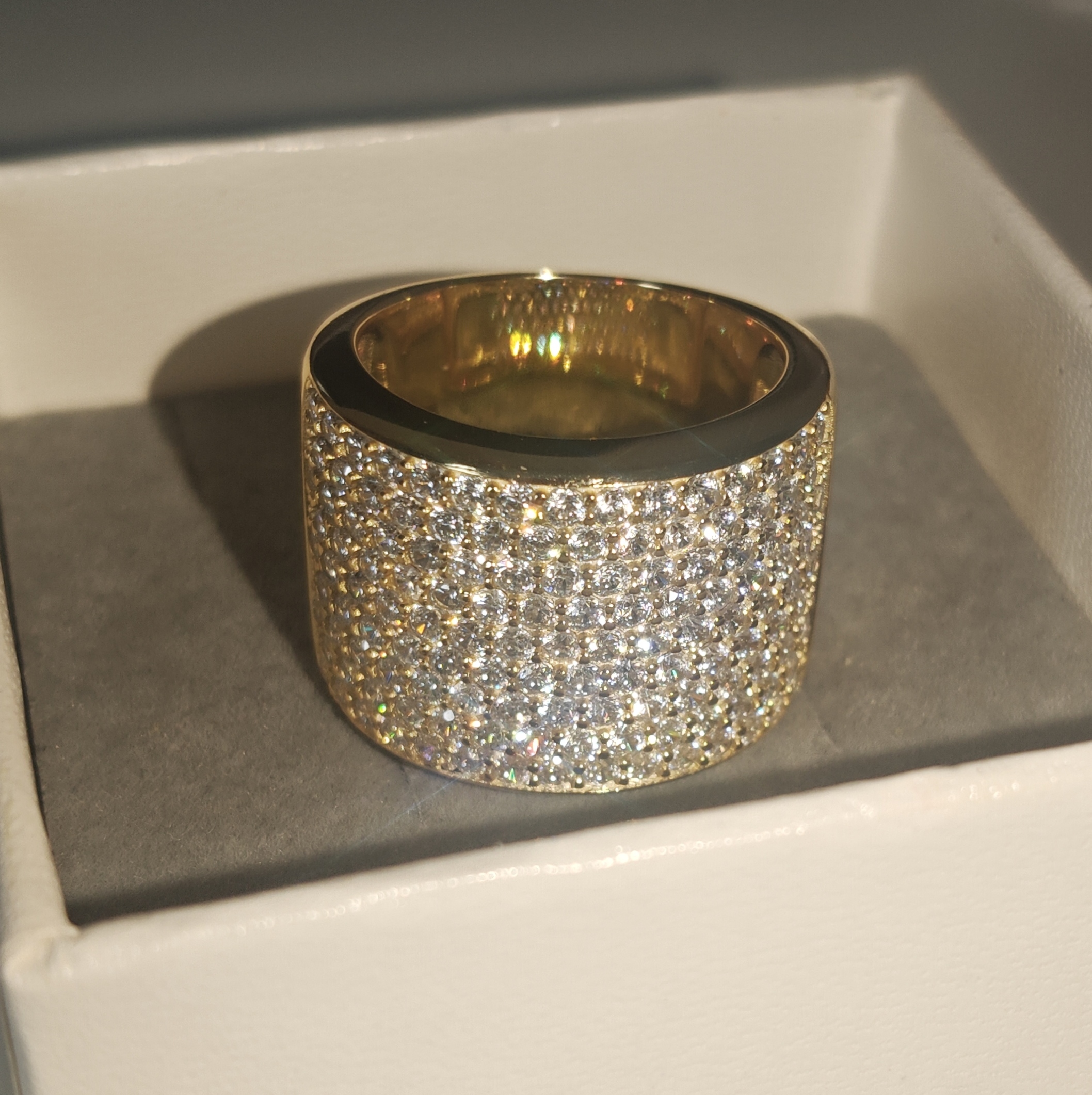 7.95ctw Multi-Row Round Cut  White Stone  Ring for Men