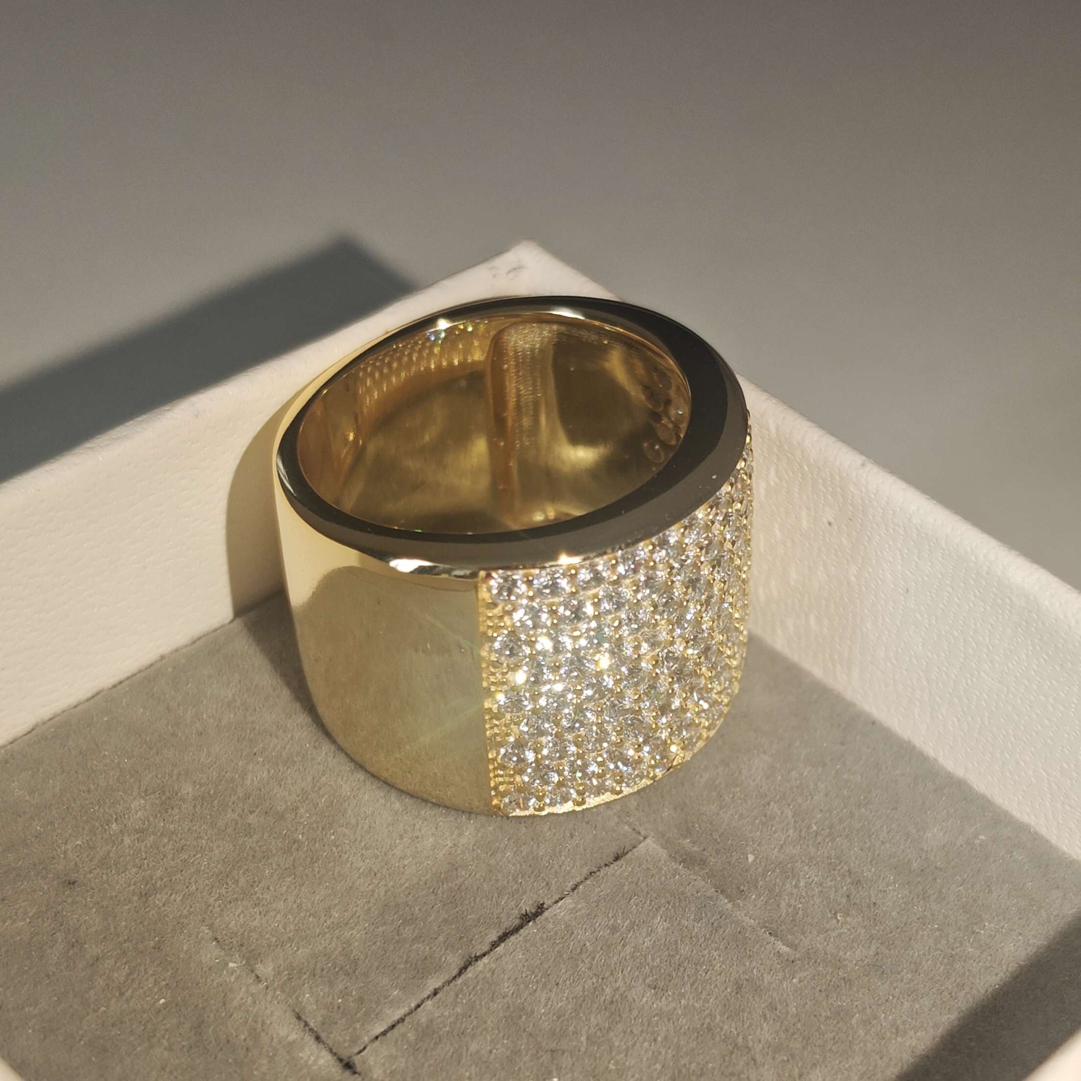 7.95ctw Multi-Row Round Cut  White Stone  Ring for Men