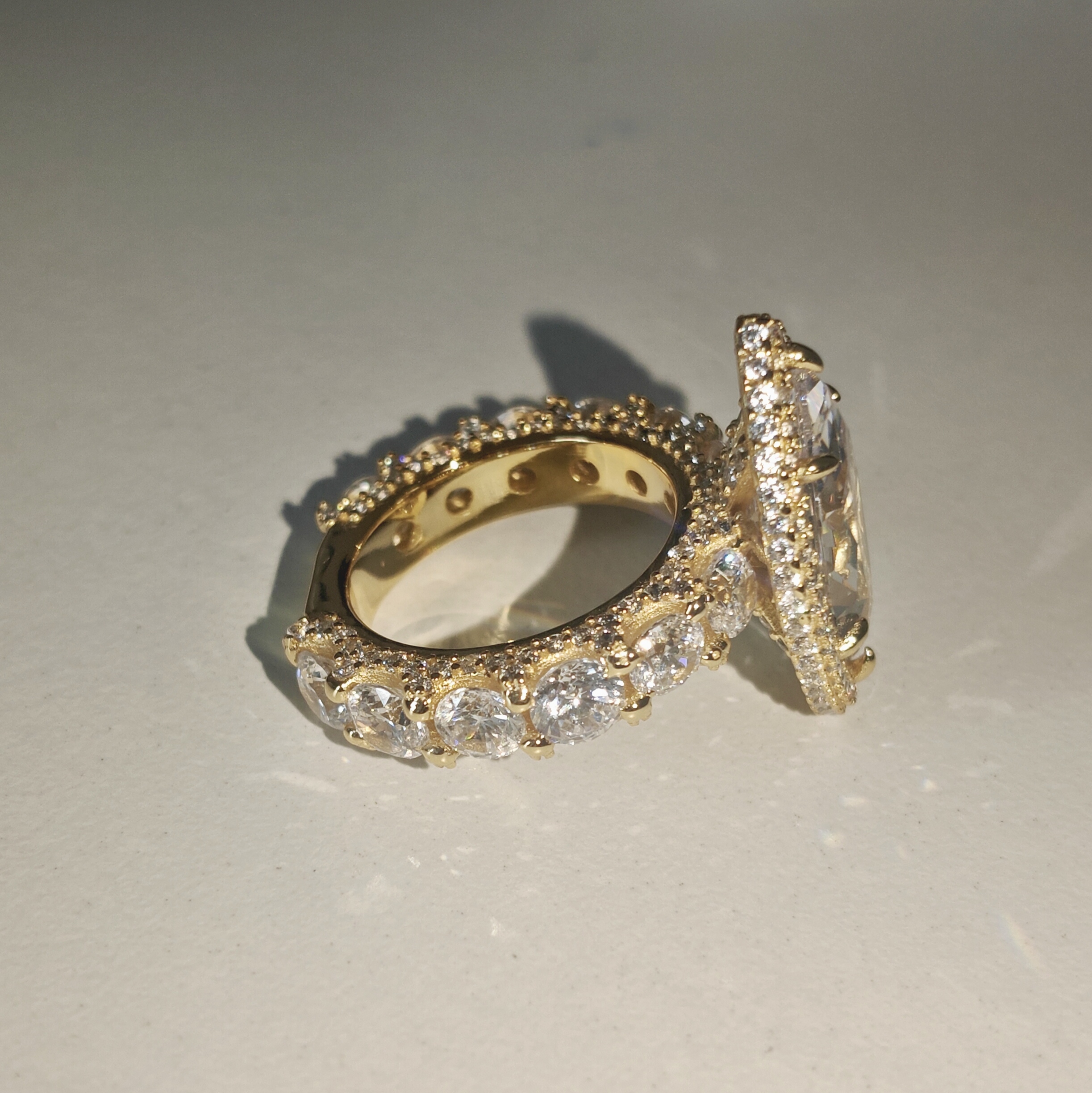 5ct Marquise Cut Ring Oval MicroPave Eternity Band
