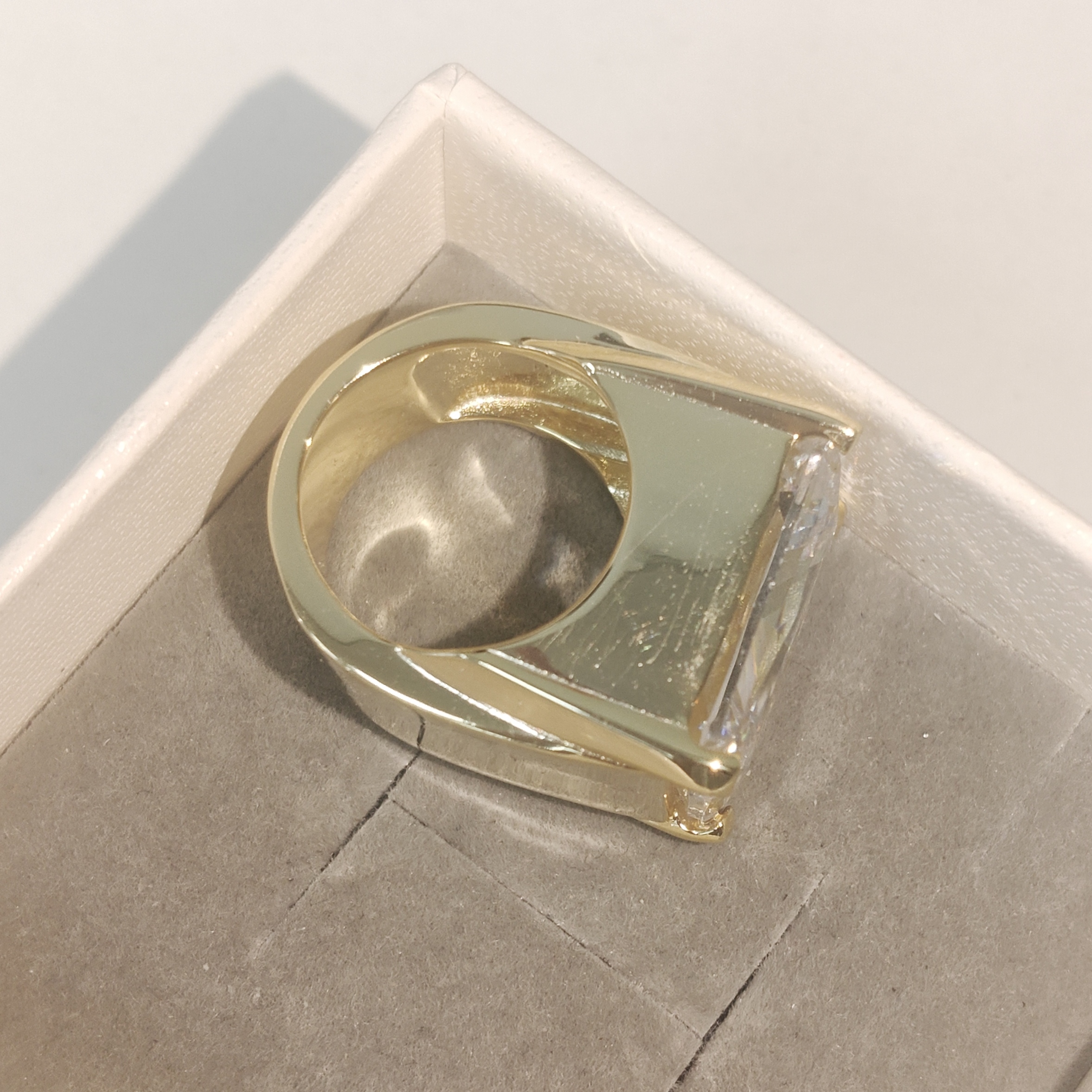 12ct Radiant Cut White Sapphire Handmade Sterling Silver Men's Ring