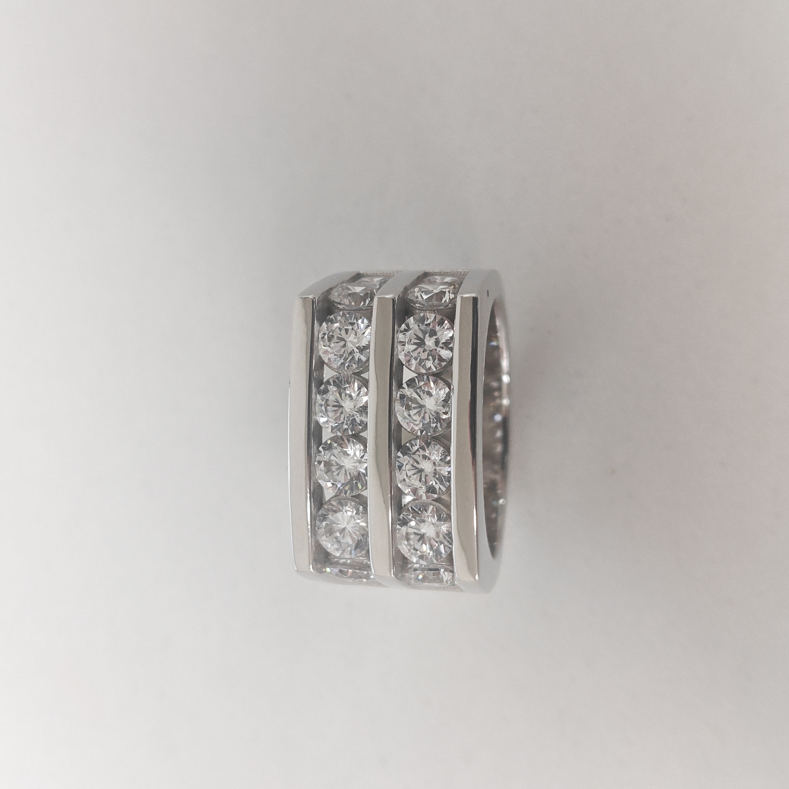 8ct Round Cut White Sapphire Handmade Sterling Silver Men's Ring