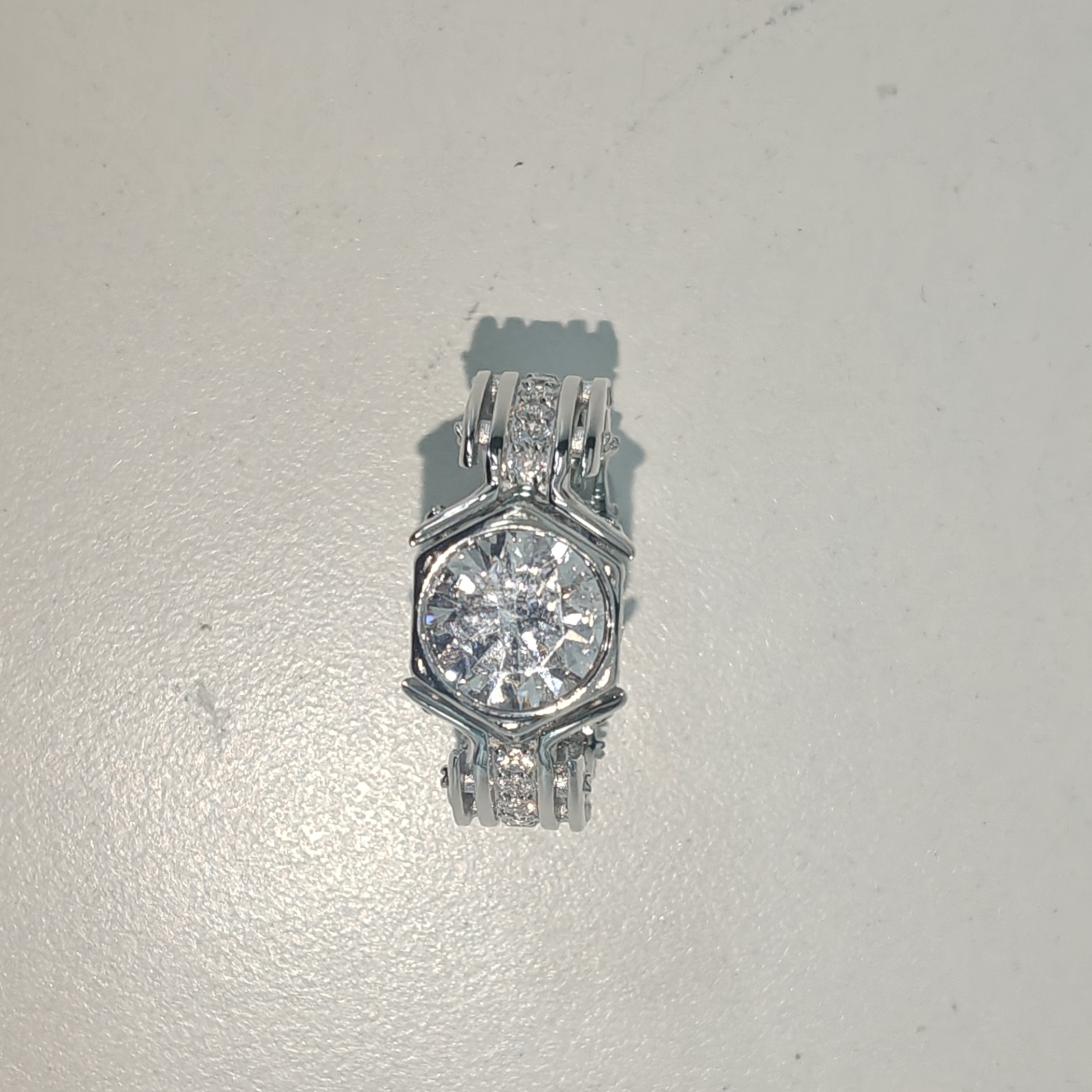 3ct Round Cut White Sapphire Vintage Handmade Sterling Silver Men's Ring