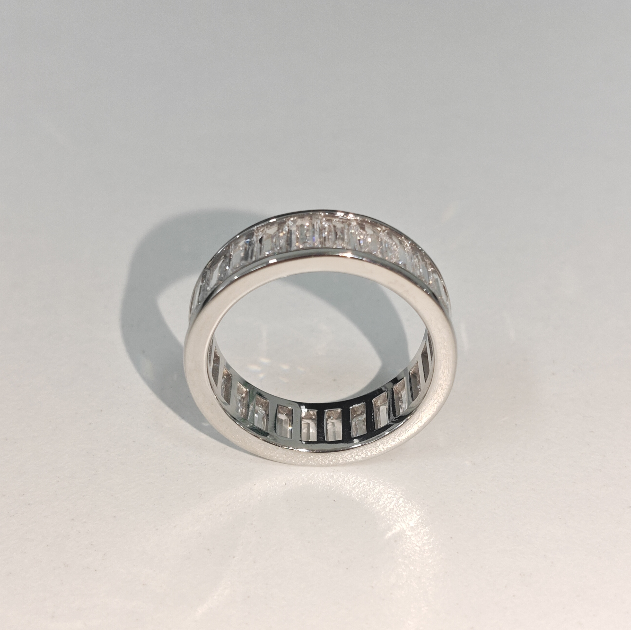 6.75ctw Baguette Cut White Stone Eternity Channel Band