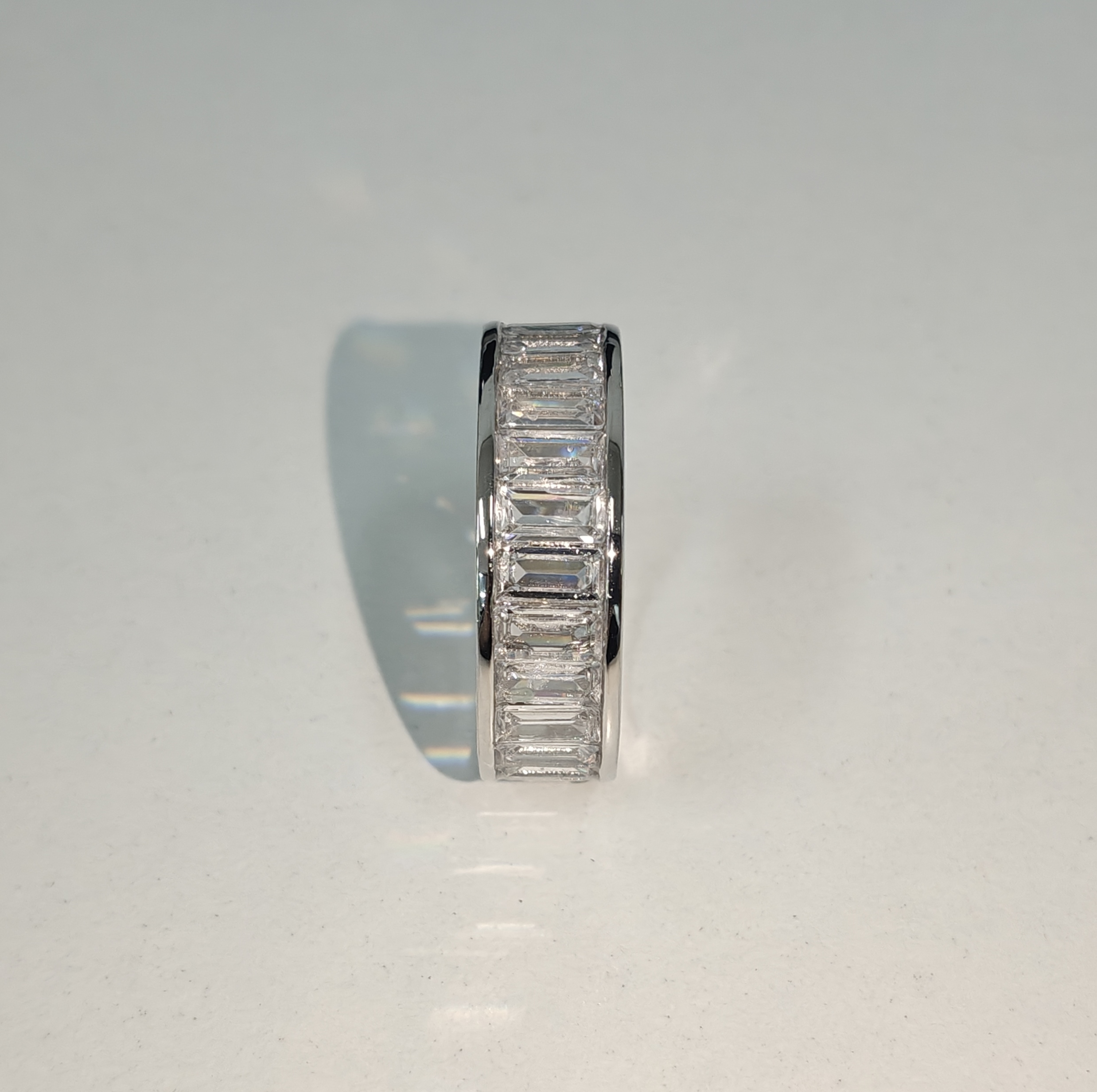 6.75ctw Baguette Cut White Stone Eternity Channel Band
