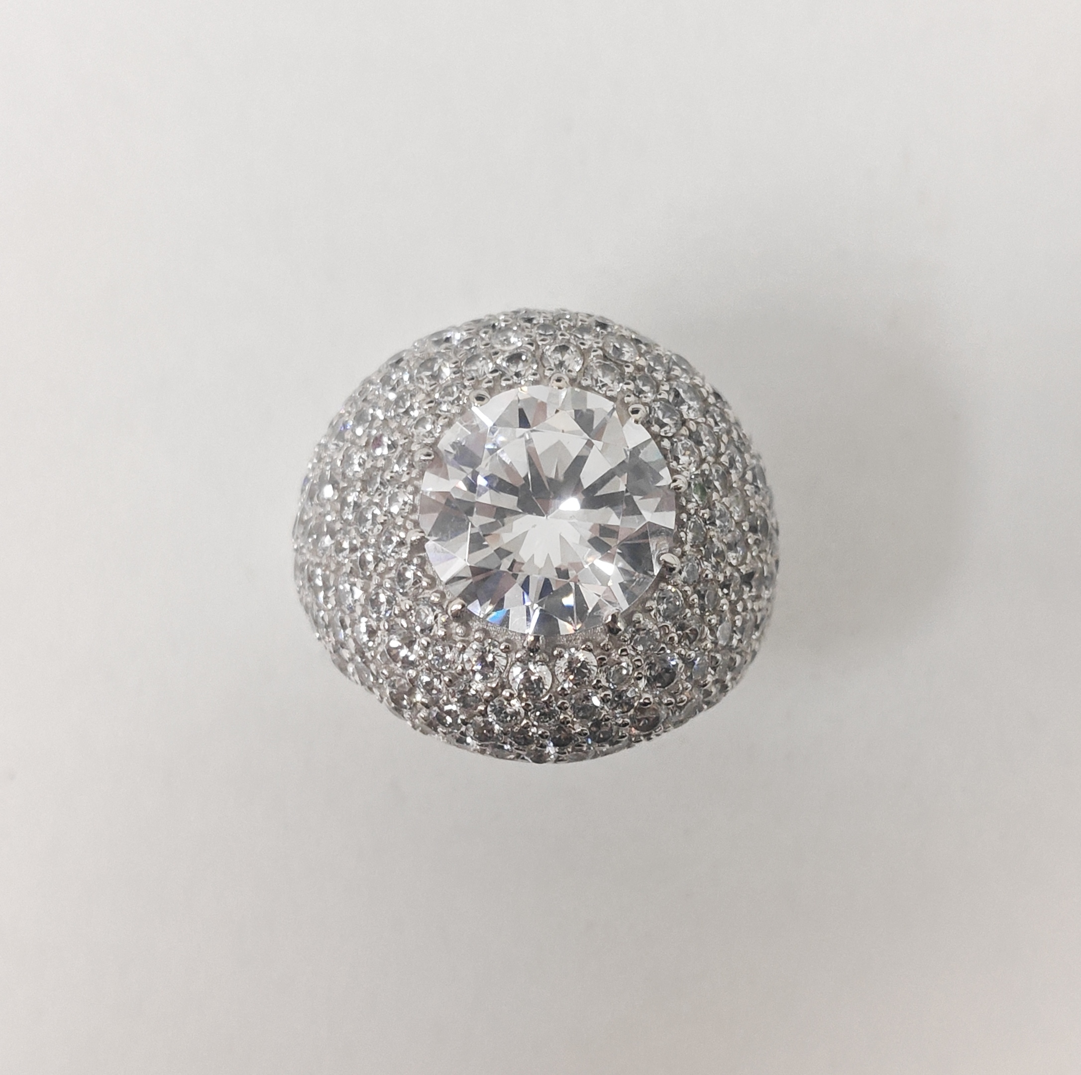 5ct Pave Set Round Cut White Stone Ring for Men