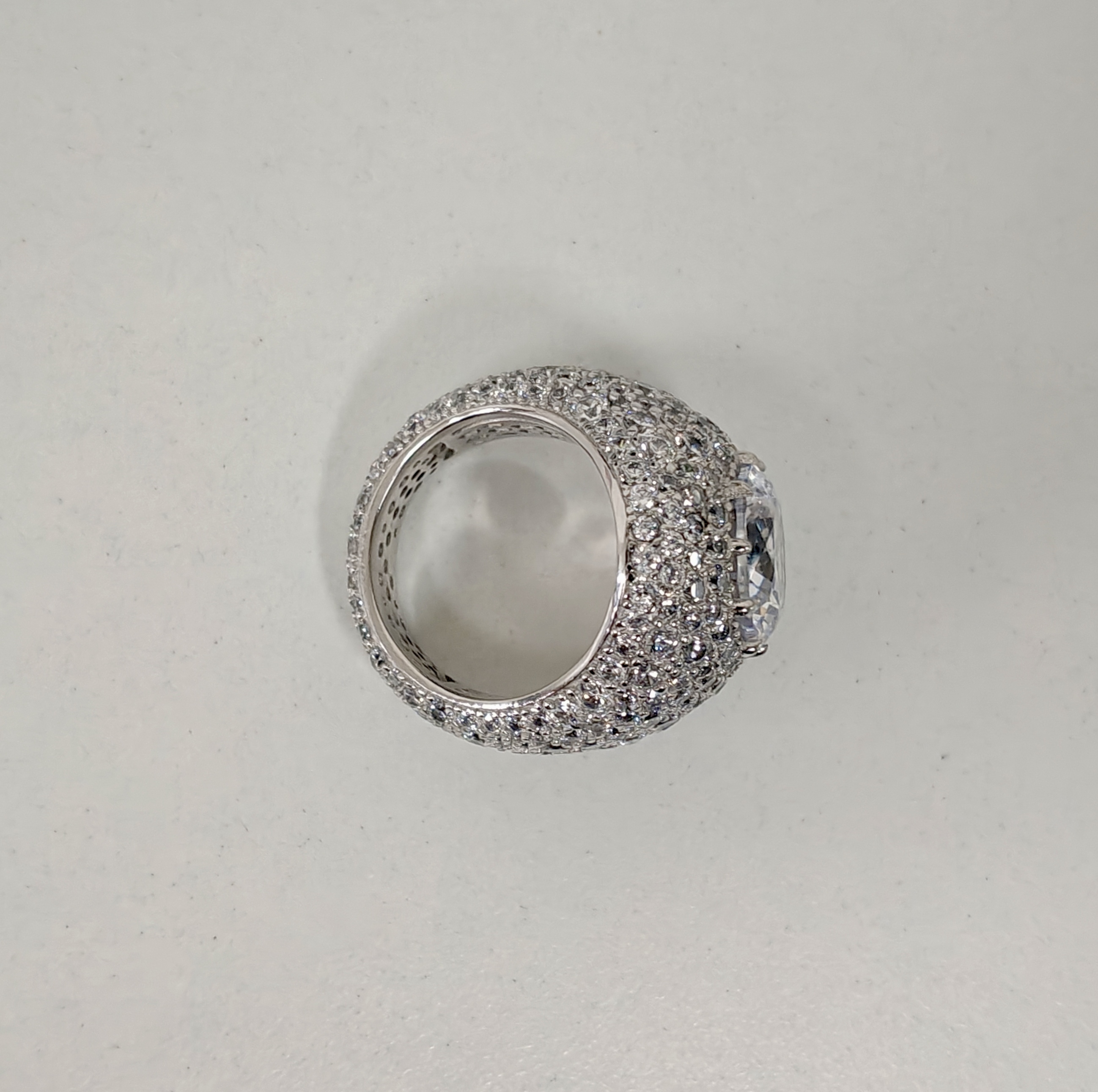 5ct Pave Set Round Cut White Stone Ring for Men