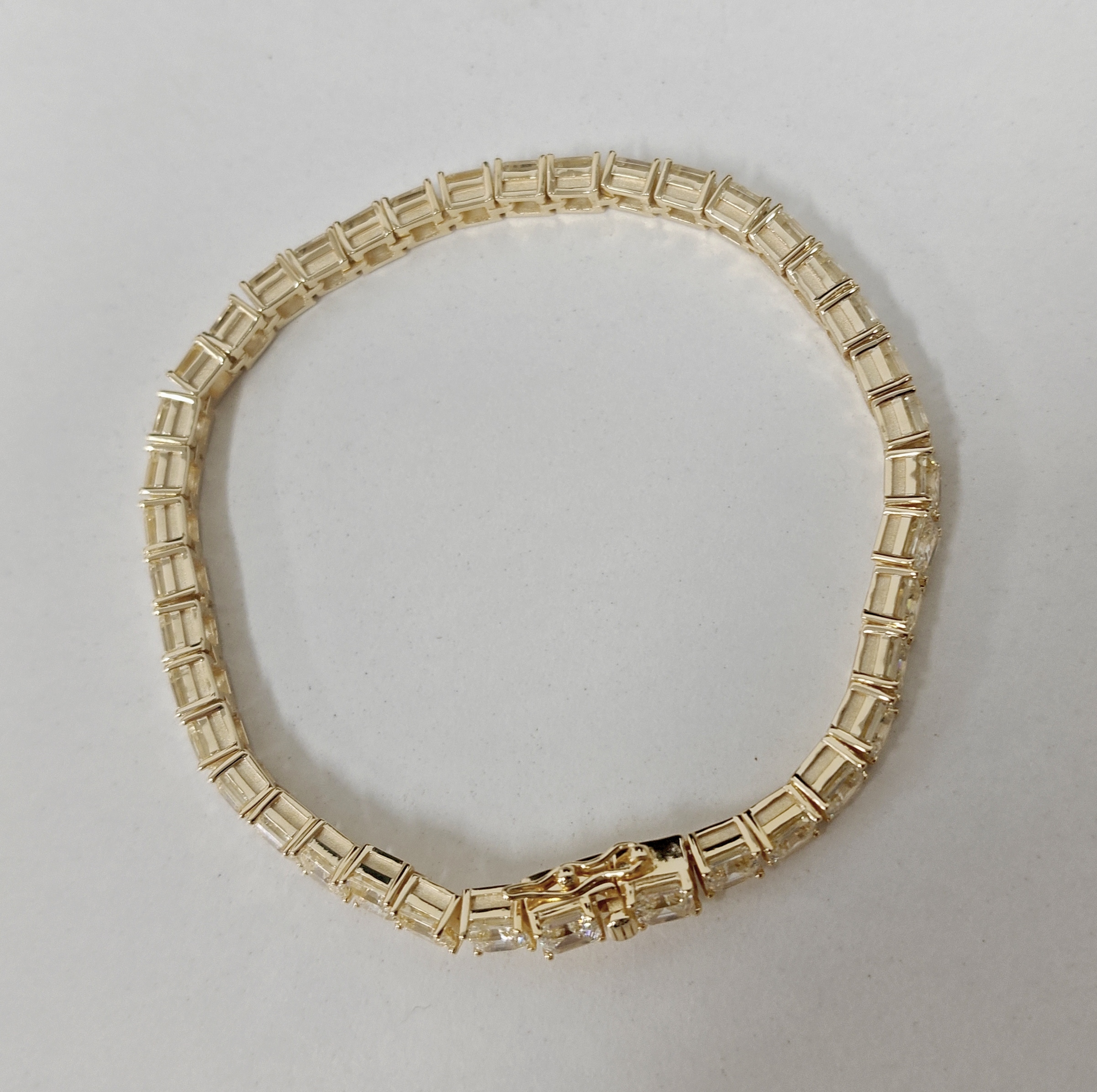 20ctw Asscher Cut Intense Yellow Sapphire Tennis Bracelet