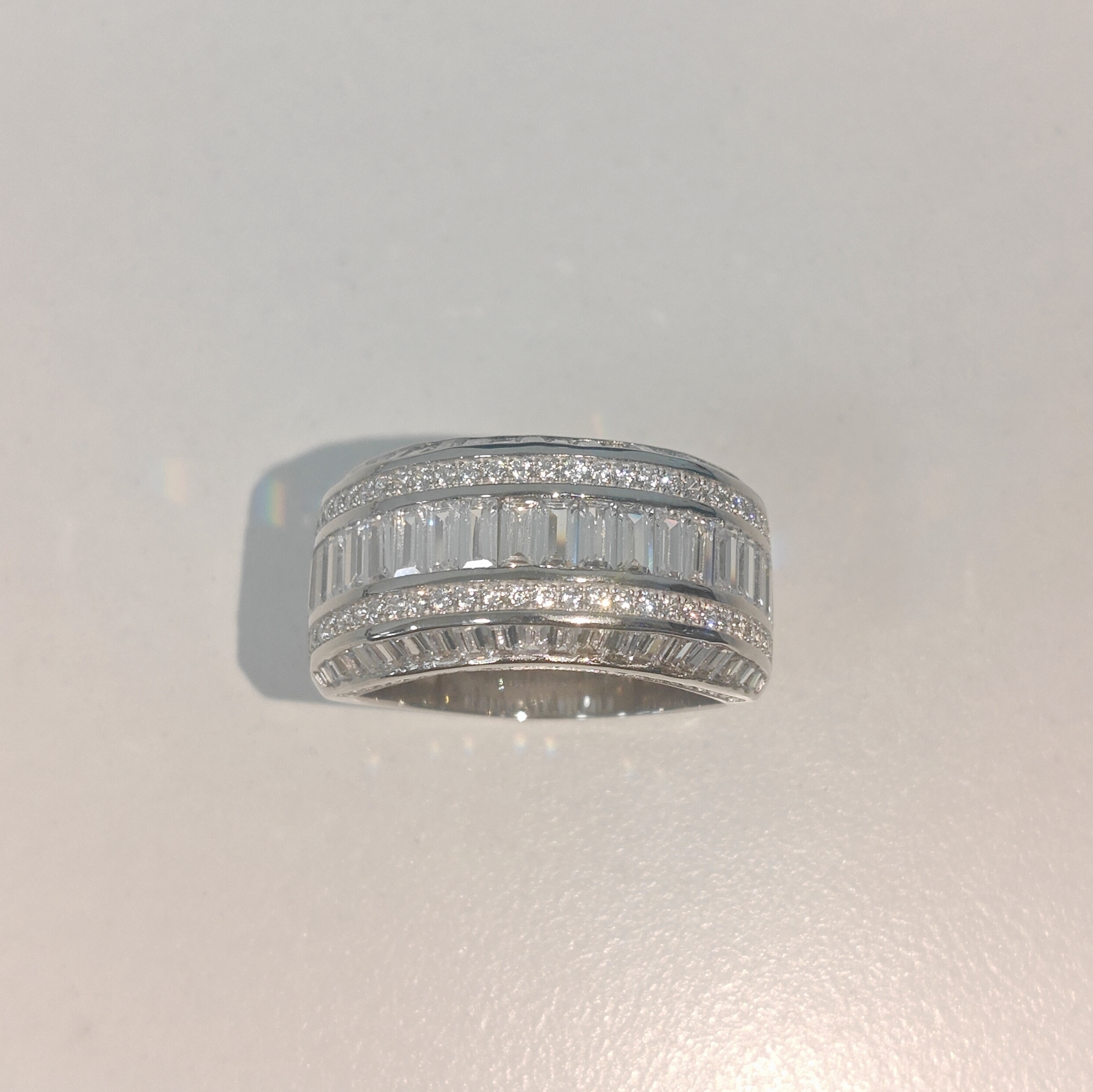 4.57ctw Multi-cut White Stone Half Eternity Ring