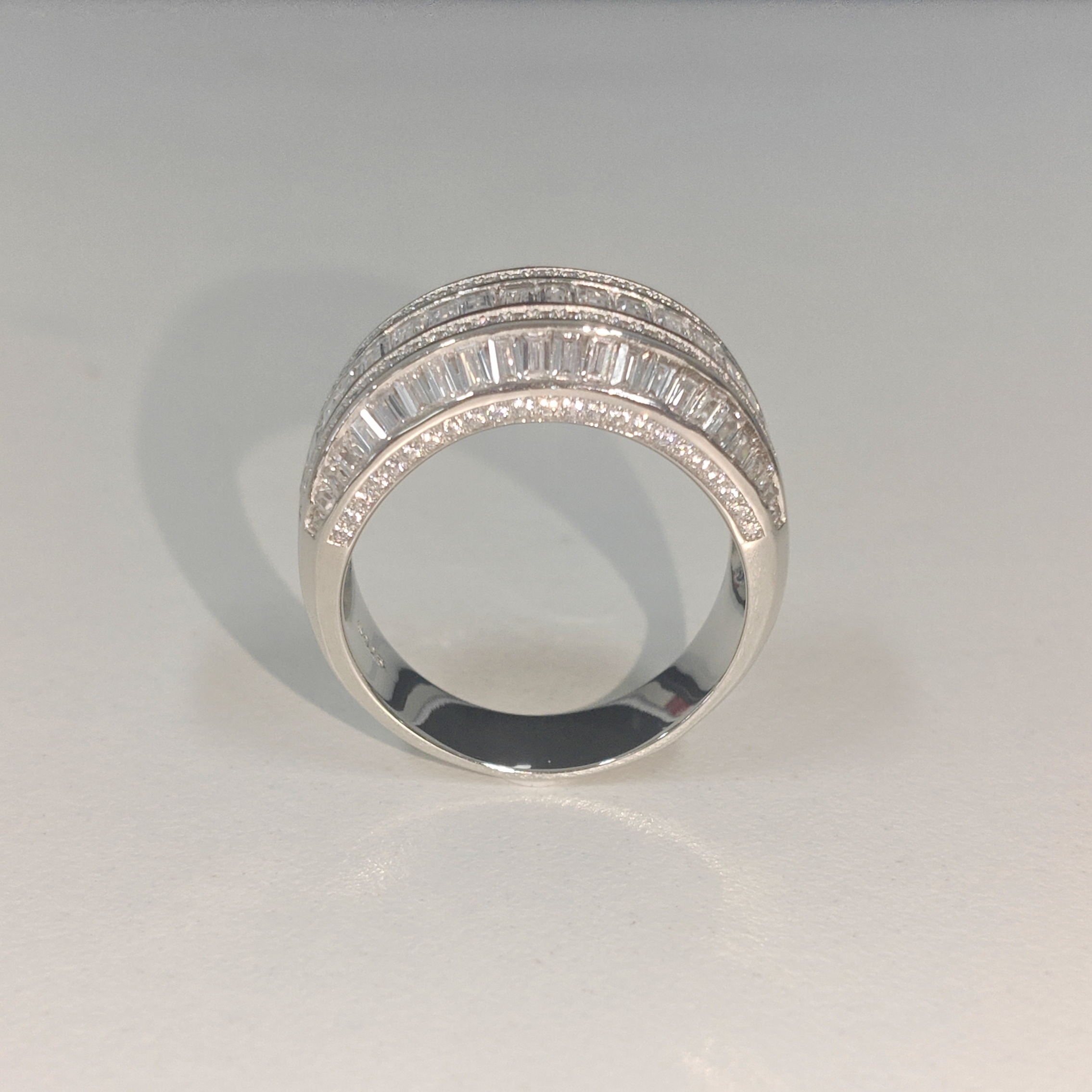 4.57ctw Multi-cut White Stone Half Eternity Ring