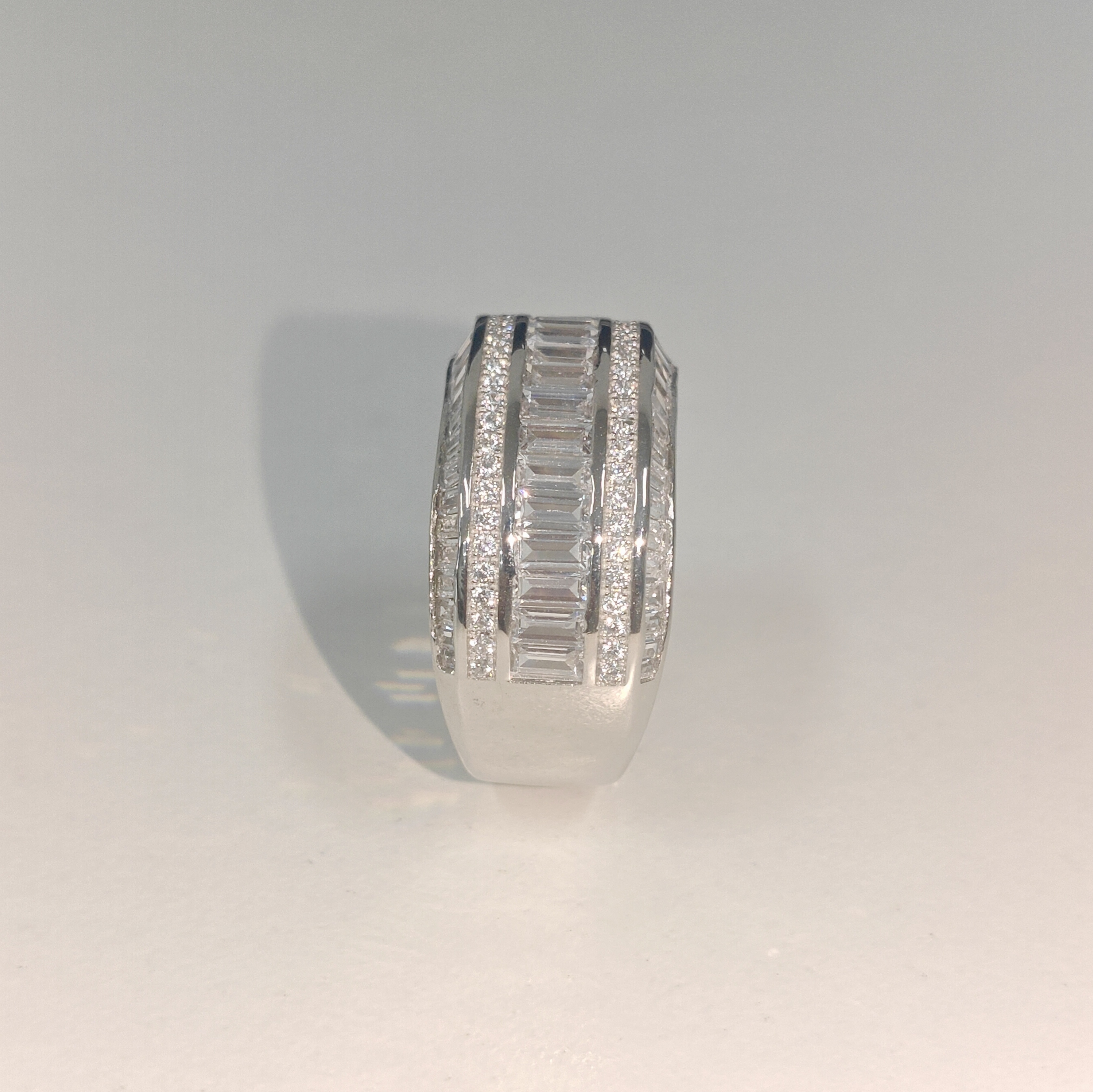 4.57ctw Multi-cut White Stone Half Eternity Ring