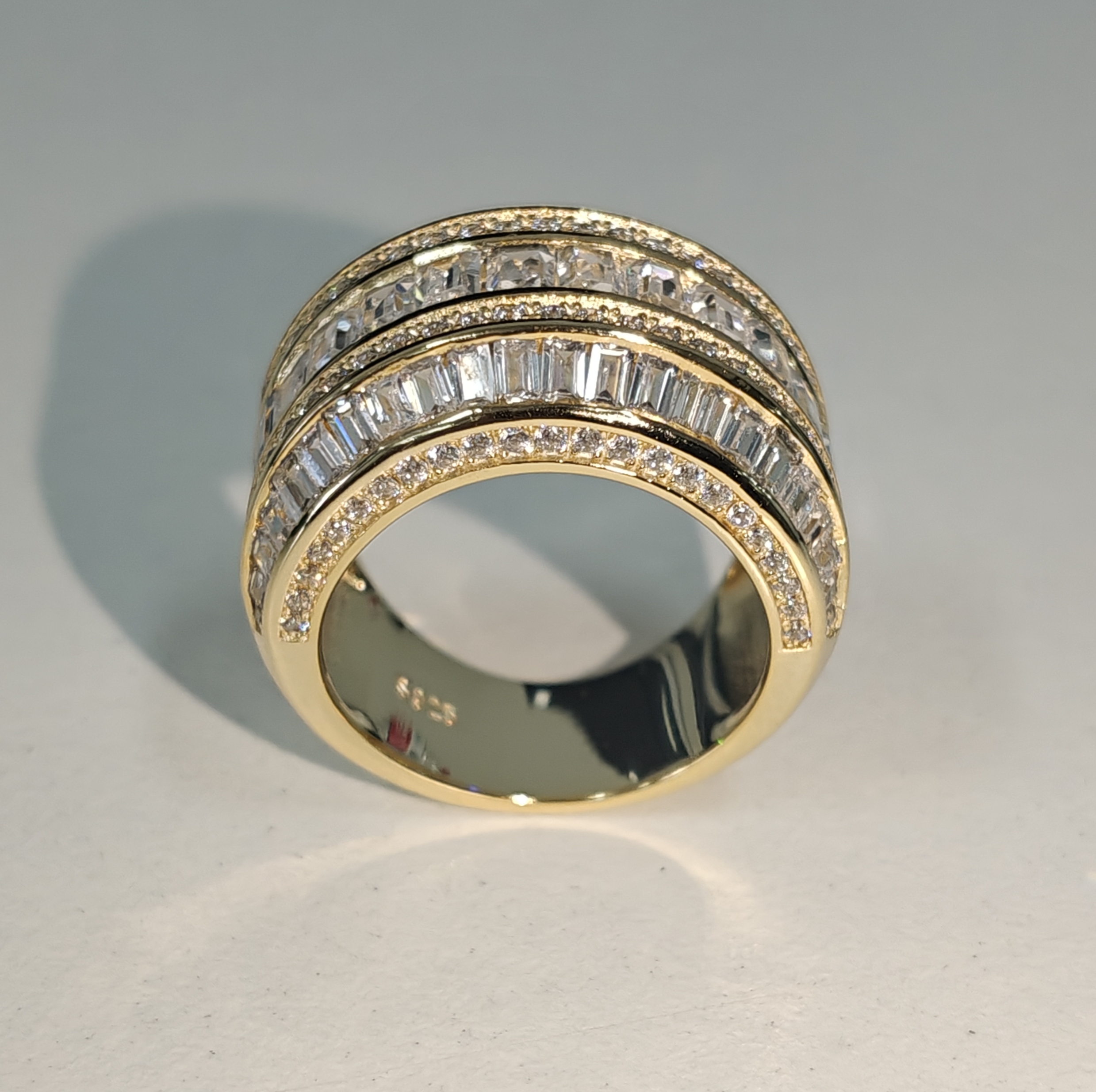 4.57ctw Multi-cut White Stone Half Eternity Ring