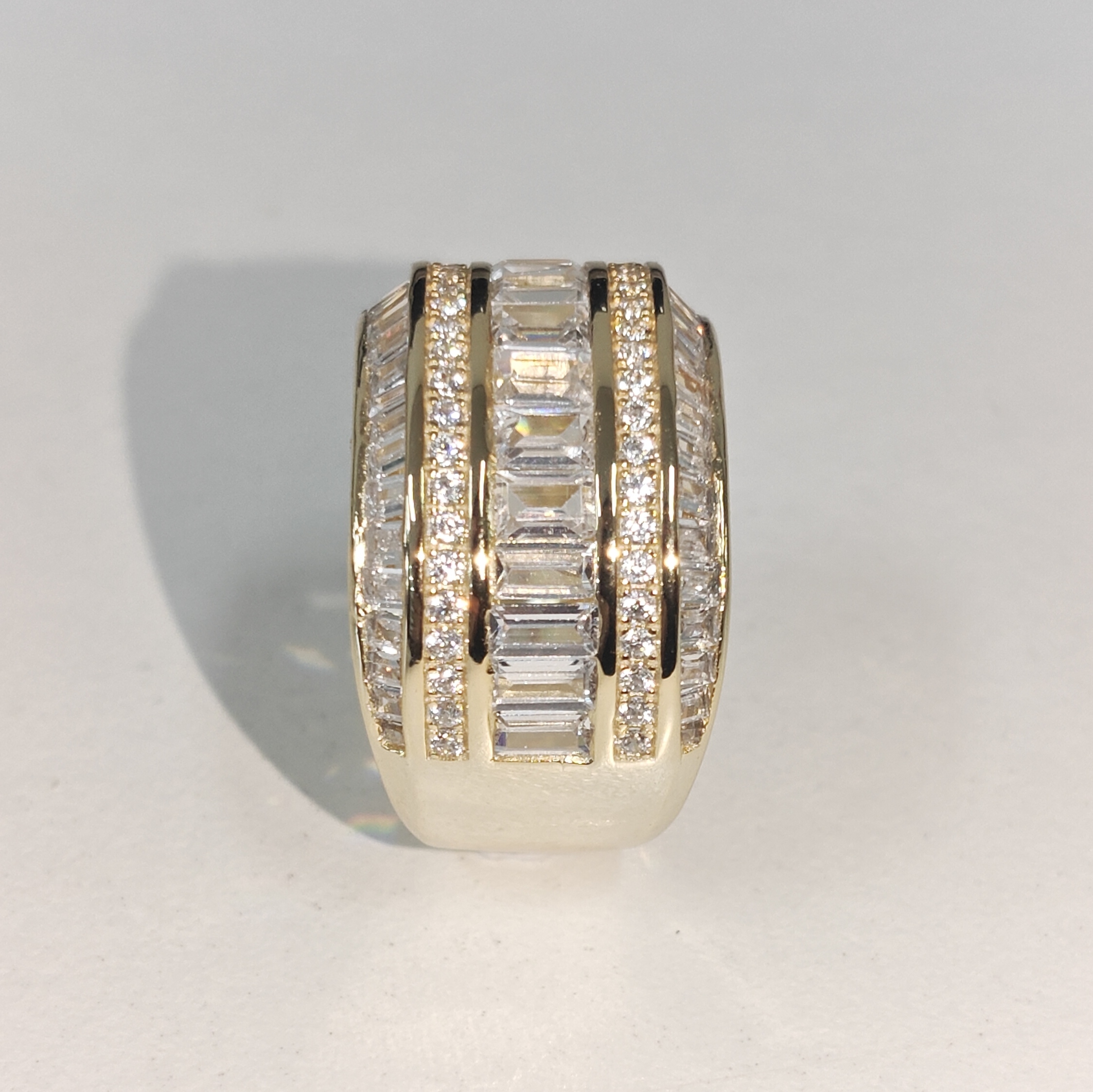 4.57ctw Multi-cut White Stone Half Eternity Ring