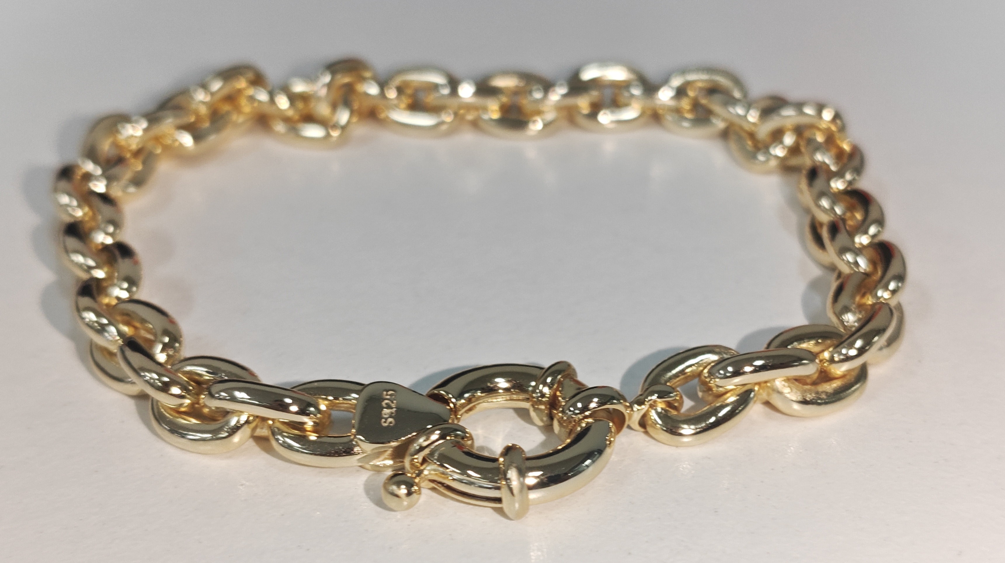 Classic Design Silver Cuban Bracelets in Gold Plating