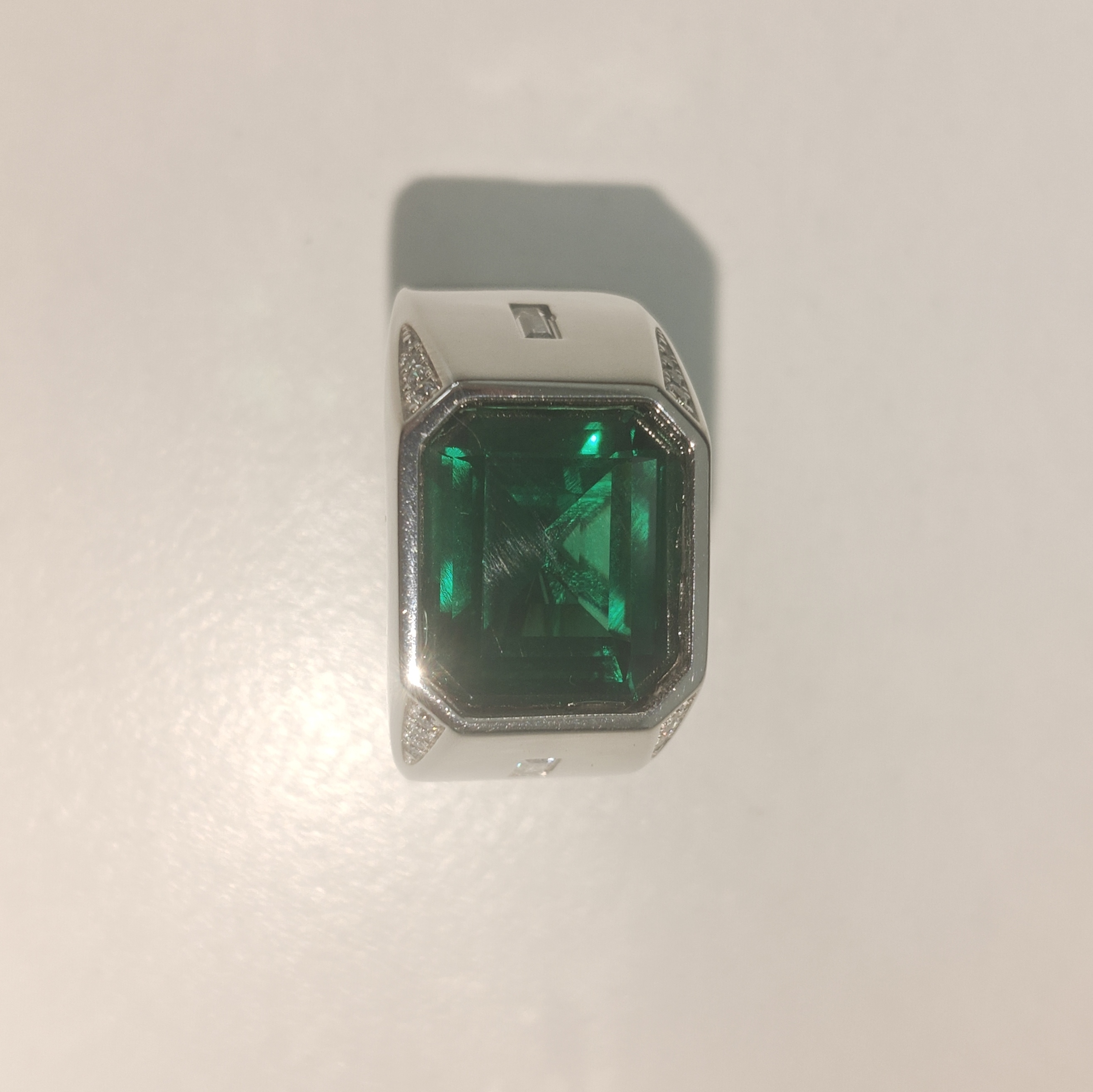 8ct Emerald-cut Sapphire Handmade Sterling Silver And Yellow Gold-plated Ring