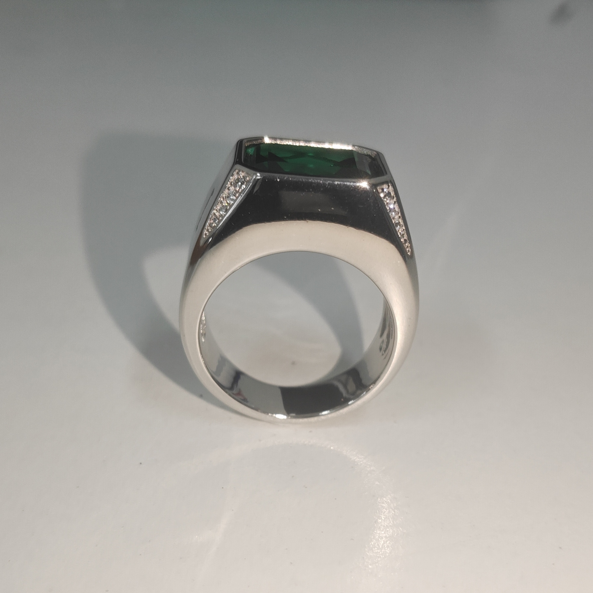8ct Emerald-cut Sapphire Handmade Sterling Silver And Yellow Gold-plated Ring