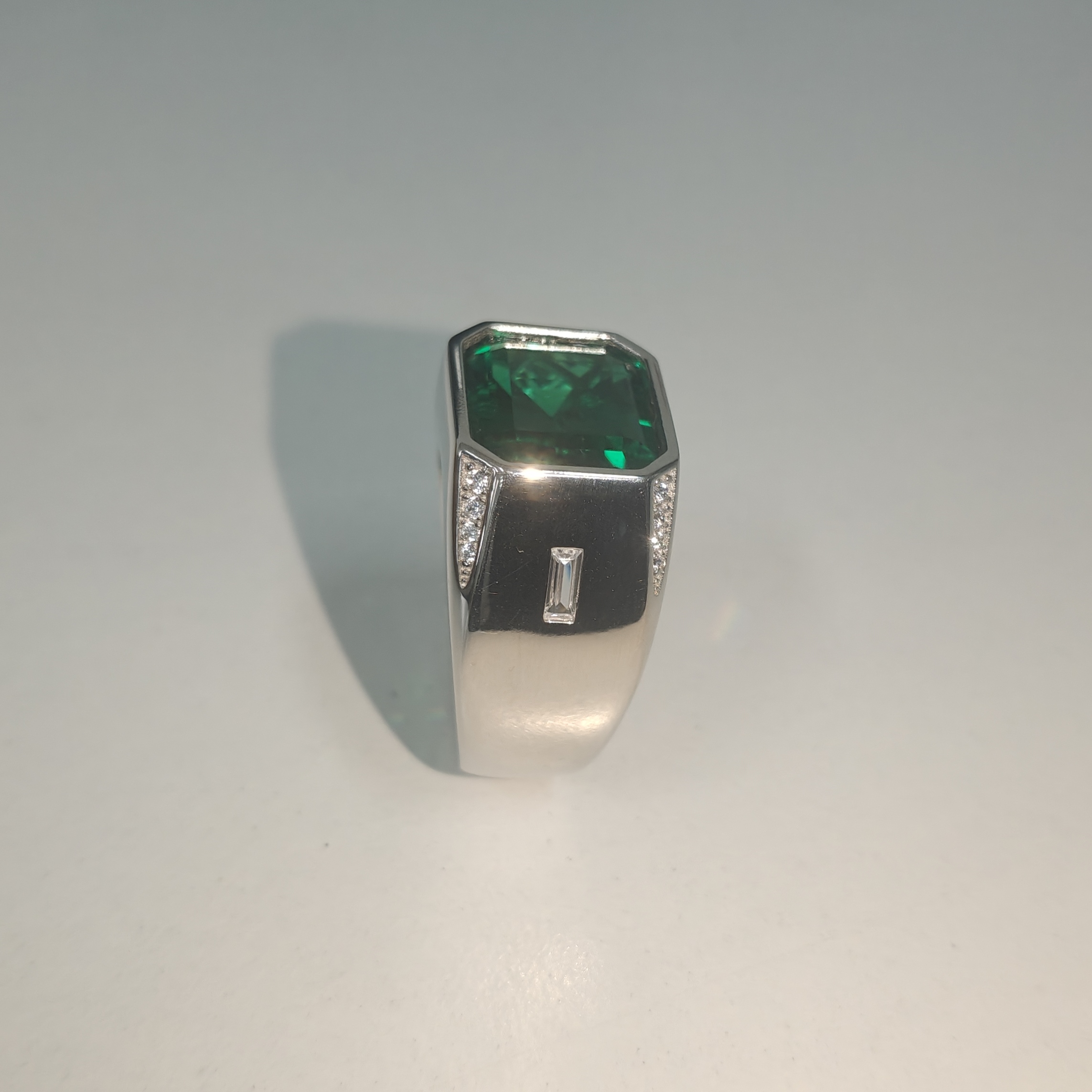 8ct Emerald-cut Sapphire Handmade Sterling Silver And Yellow Gold-plated Ring