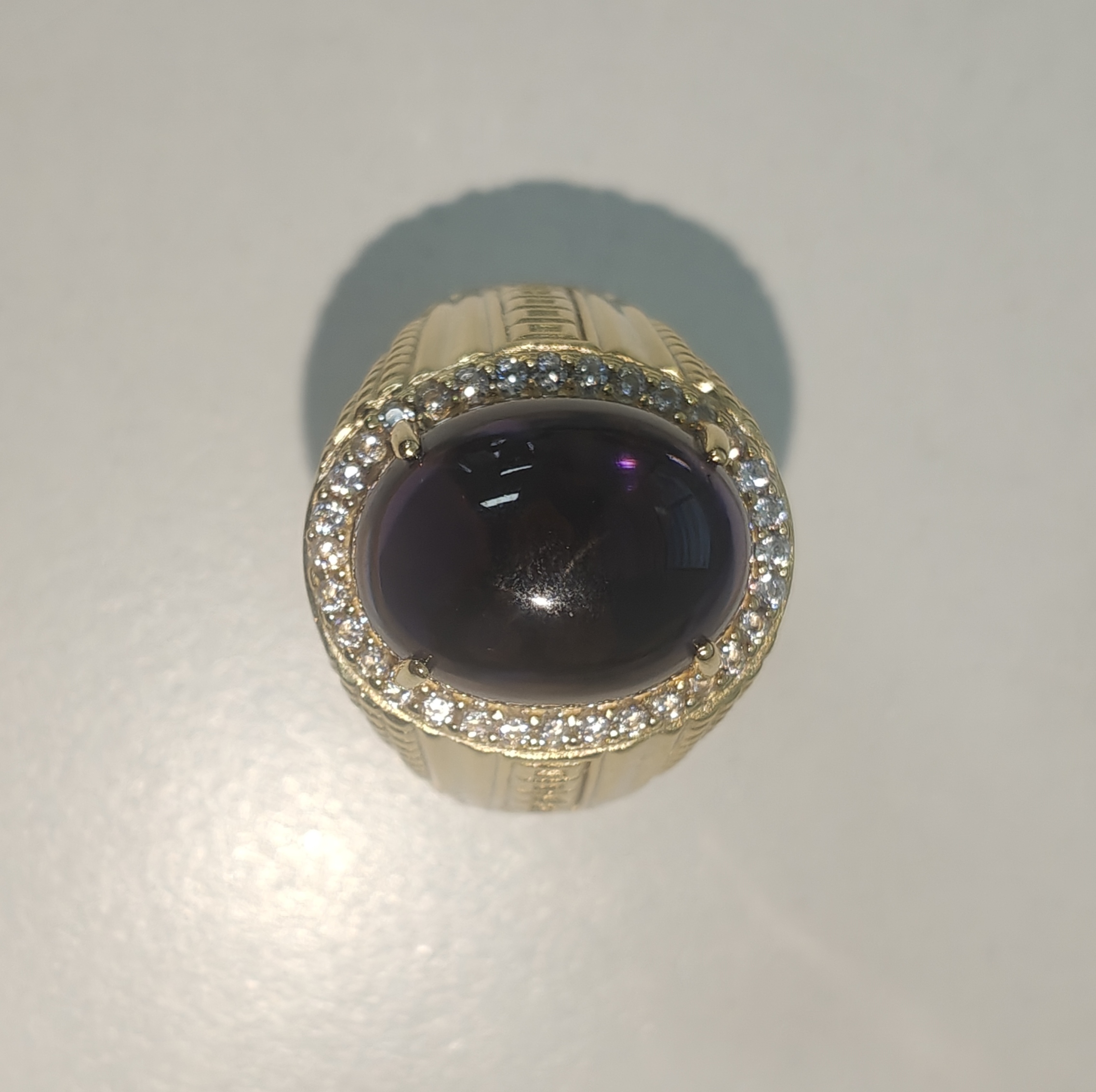 6.2 Carats Amazing Oval Cut Beauty Purple Cab Amethys Ring