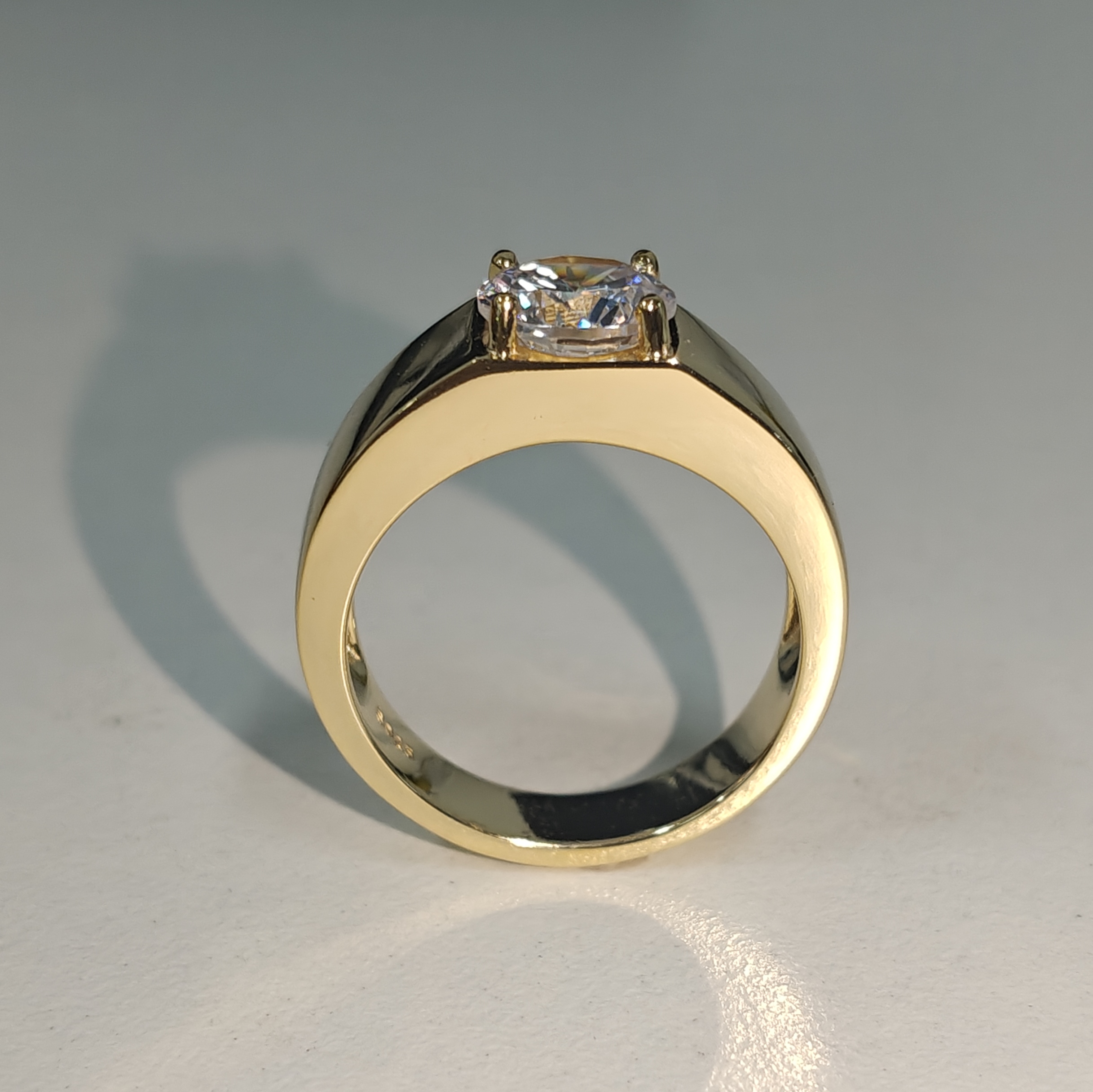 2ct Round Cut White Stone Solitaire Ring for Men