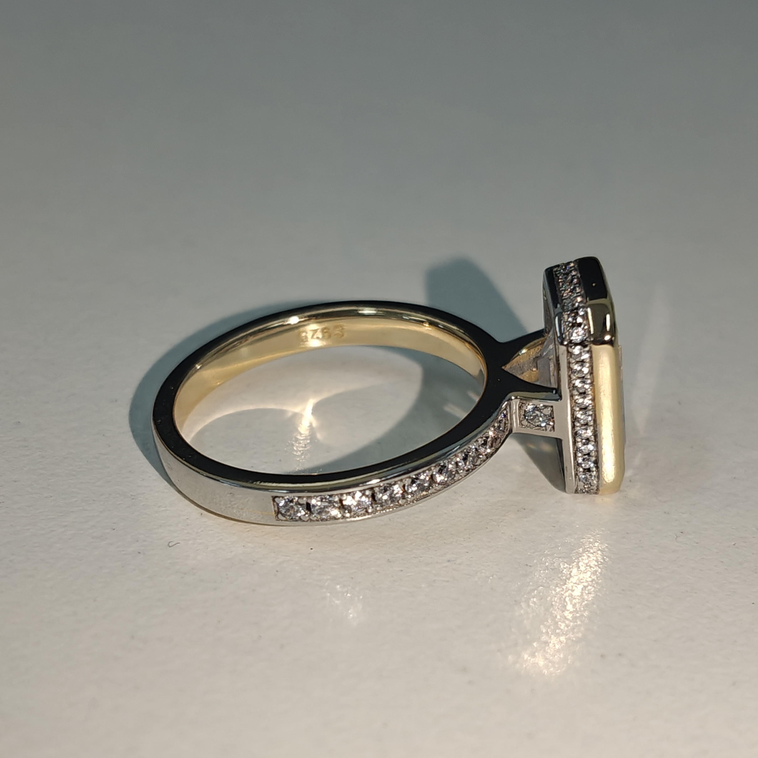 3.5ct Emerald Cut Sterling Silver Handmade Ring