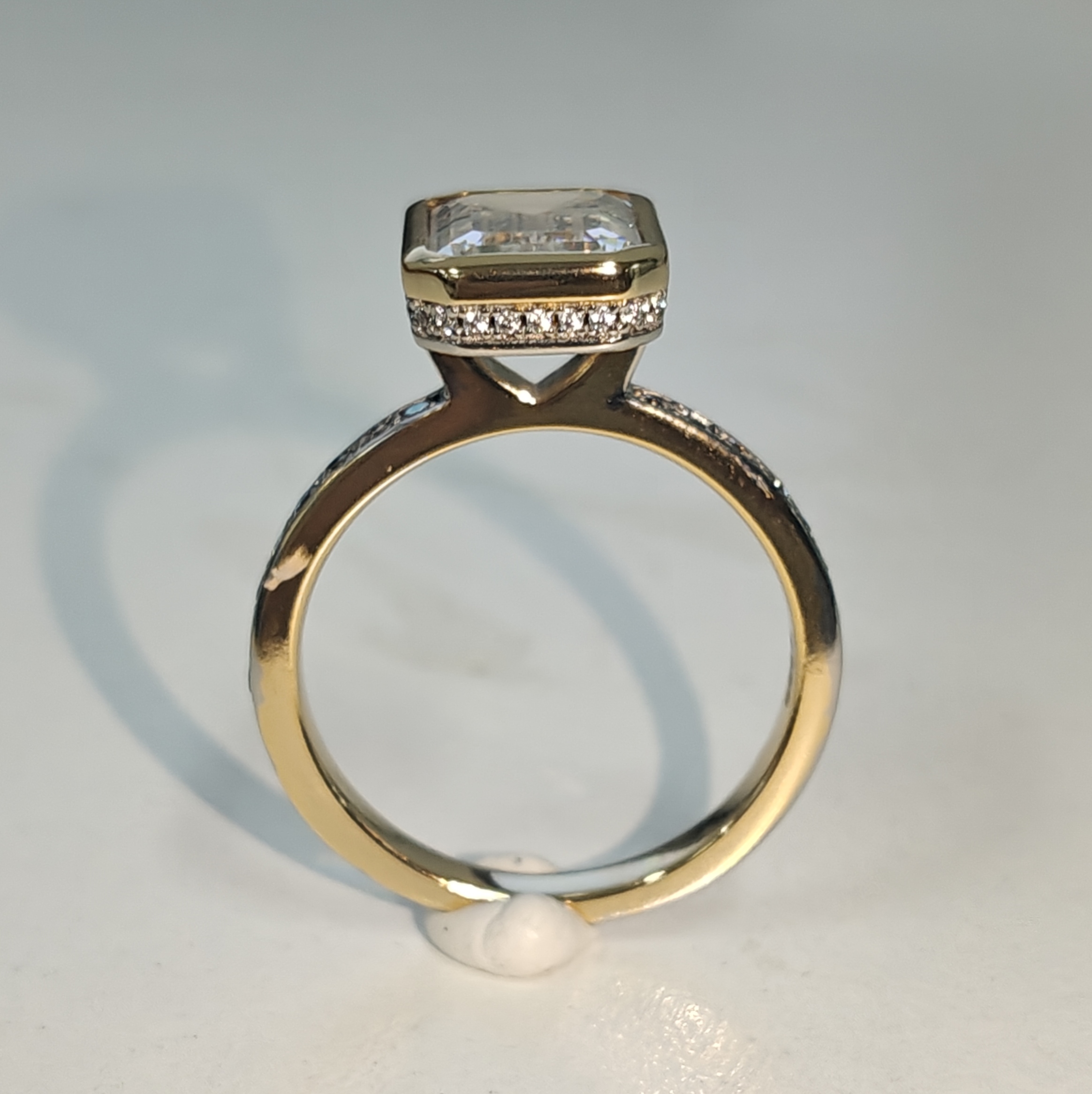 3.5ct Emerald Cut Sterling Silver Handmade Ring